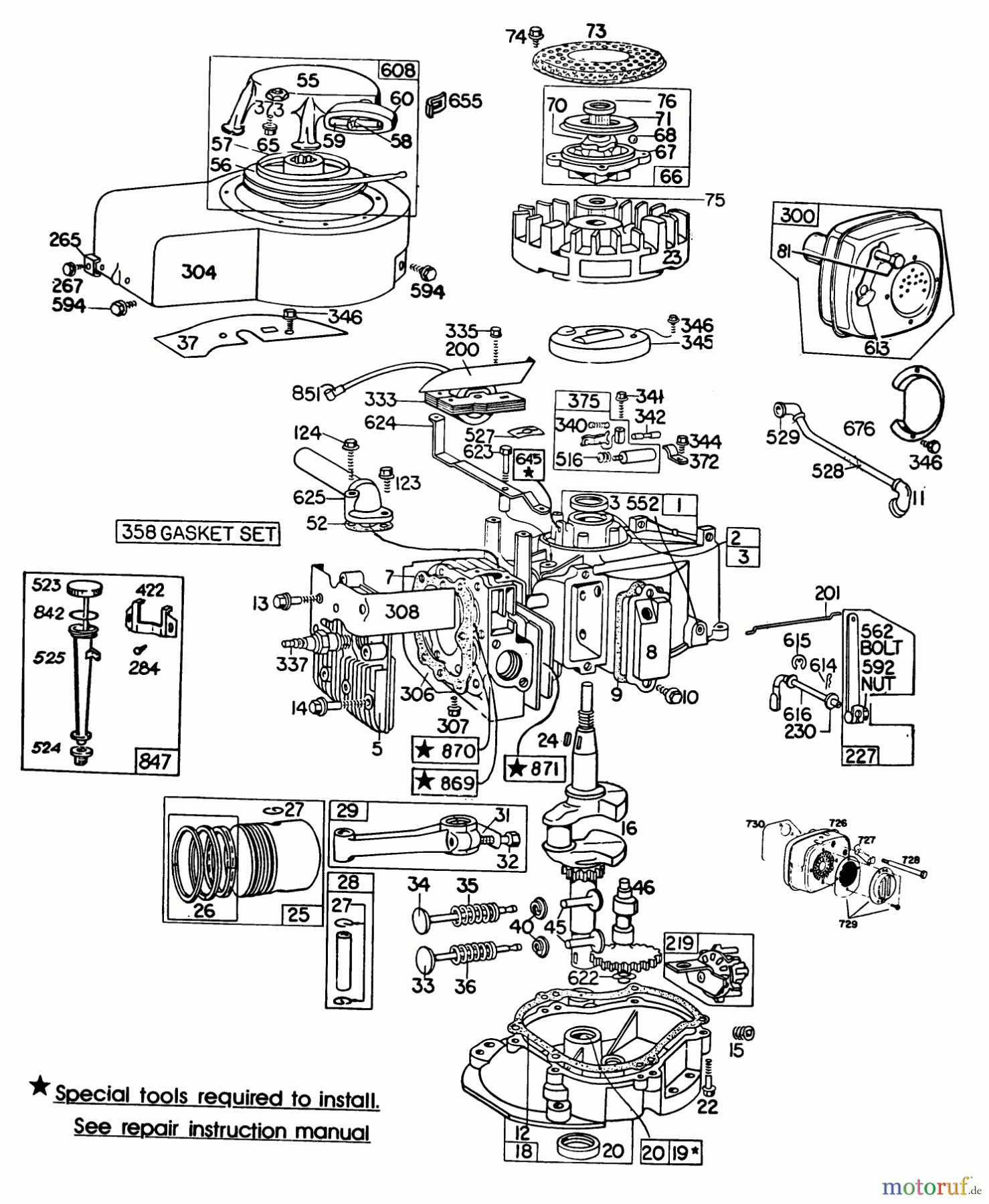  Toro Neu Mowers, Walk-Behind Seite 2 23158 - Toro Lawnmower, 1980 (0000001-0999999) ENGINE BRIGGS & STRATTON MODEL 130902-0543-01 #1