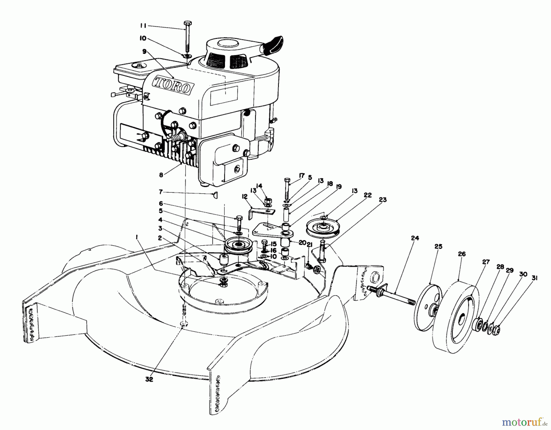  Toro Neu Mowers, Walk-Behind Seite 2 23177 - Toro Lawnmower, 1977 (7000001-7999999) ENGINE ASSEMBLY