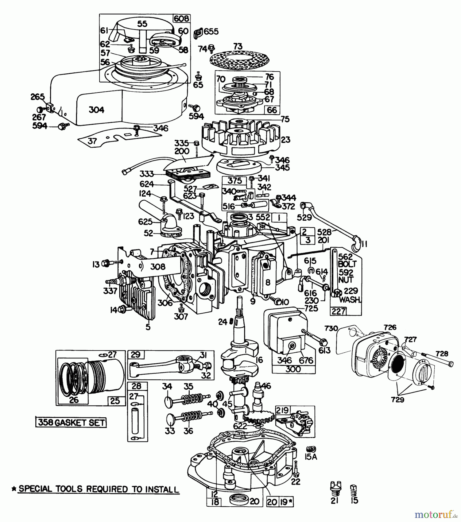  Toro Neu Mowers, Walk-Behind Seite 2 23177 - Toro Lawnmower, 1977 (7000001-7999999) ENGINE BRIGGS & STRATTON ENGINE MODEL 130902-0509-01