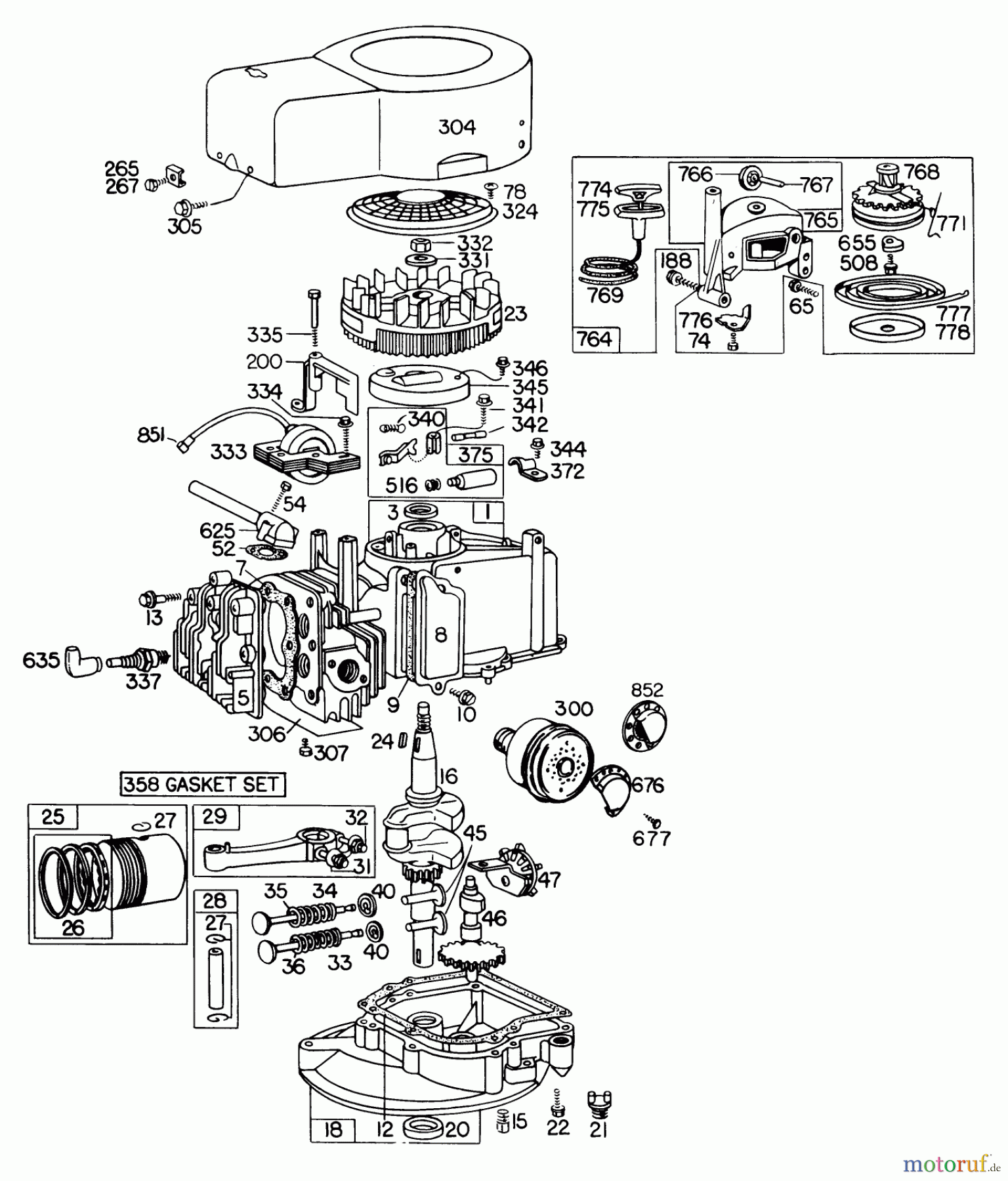  Toro Neu Mowers, Walk-Behind Seite 2 23333 - Toro Lawnmower, 1978 (8000001-8999999) ENGINE BRIGGS & STRATTON MODEL 110908-0380-01 #2
