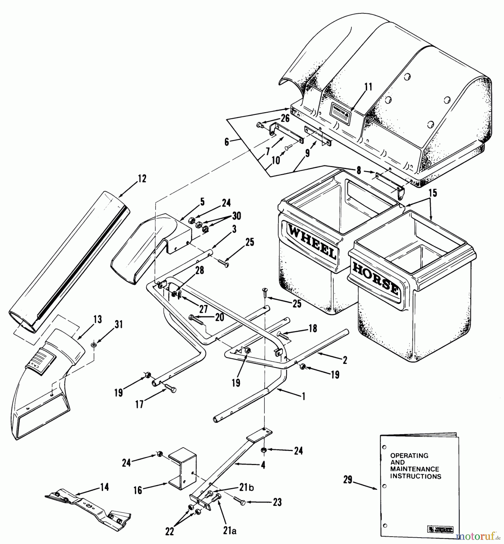  Toro Neu Accessories, Mower 97-06CL01 - Toro Rear Bagger, 1979 REAR GRASS BAGGER-5 BUSHEL (.2 CU. M)(VEHICLE IDENTIFICATION NUMBER 97-06CL01)