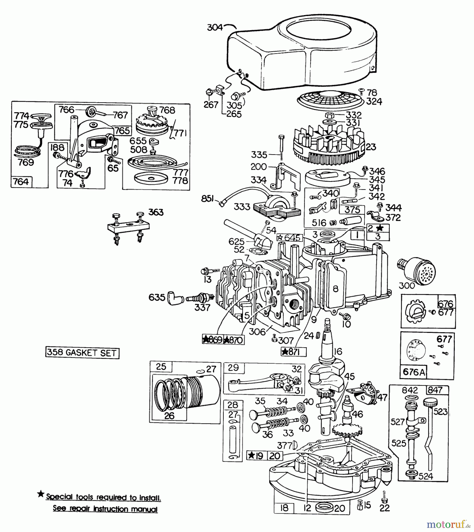  Toro Neu Mowers, Walk-Behind Seite 2 23400 - Toro Lawnmower, 1980 (0000001-0999999) ENGINE BRIGGS & STRATTON MODEL 110908-0492-01 #2