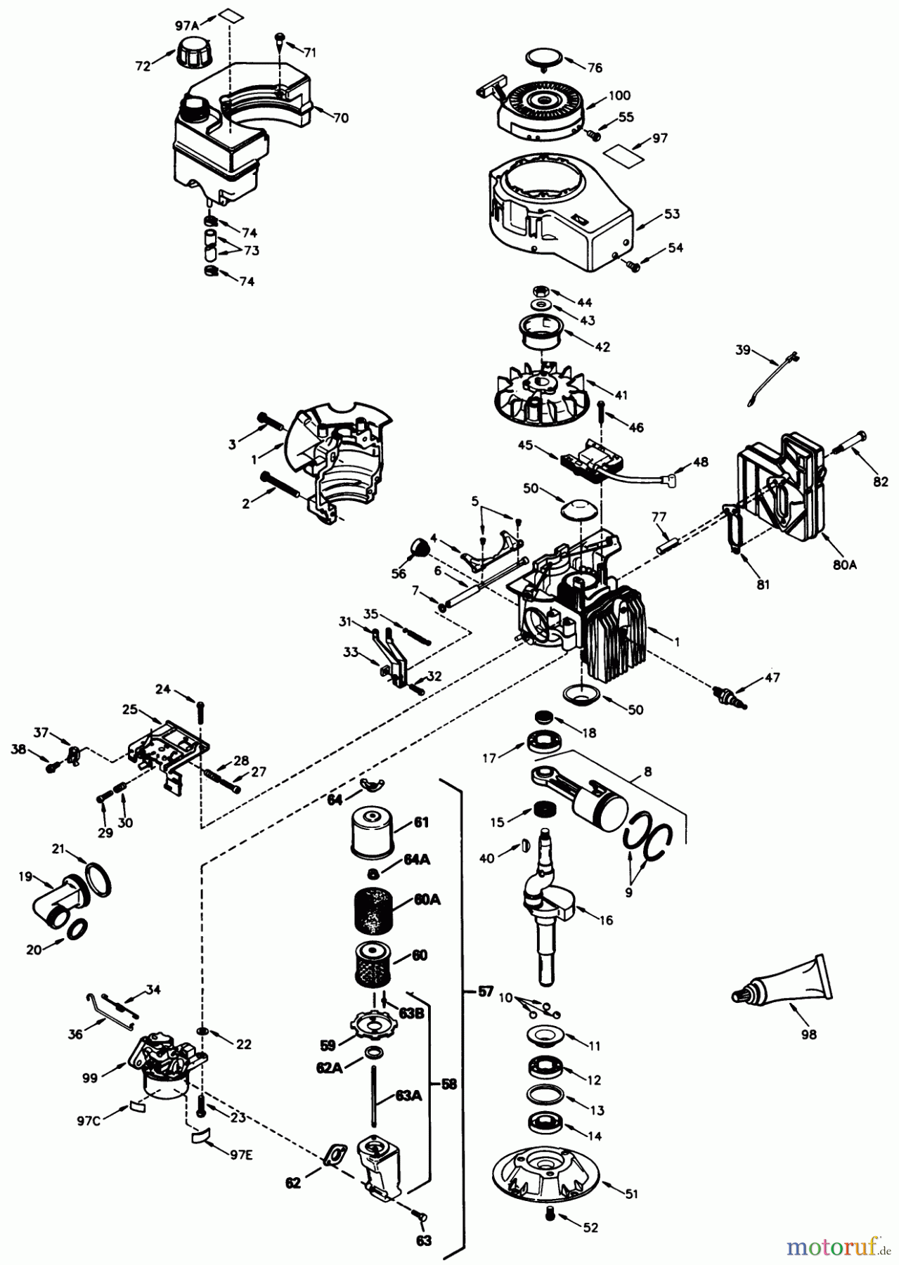  Toro Neu Mowers, Walk-Behind Seite 2 26551 - Toro Lawnmower, 1989 (9000001-9999999) ENGINE MODEL NO. TVS840-8014B