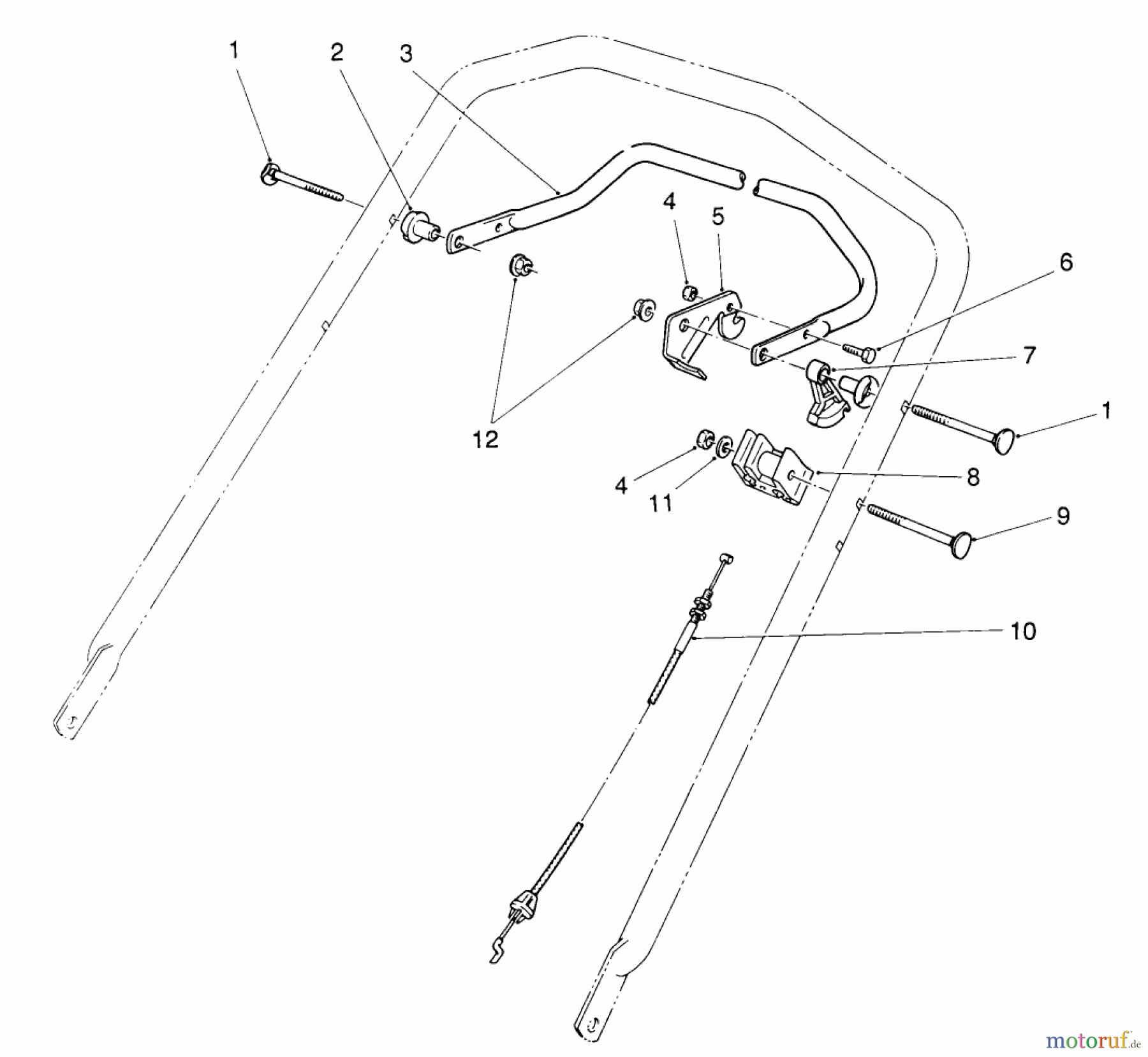  Toro Neu Mowers, Walk-Behind Seite 2 26620BG - Toro Lawnmower, 1991 (1000001-1999999) TRACTION CONTROL ASSEMBLY