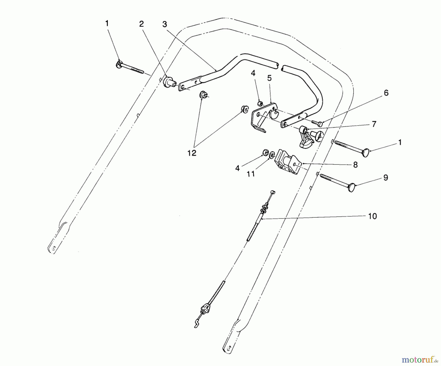  Toro Neu Mowers, Walk-Behind Seite 2 26620BF - Toro Lawnmower, 1991 (1000001-1999999) TRACTION CONTROL ASSEMBLY