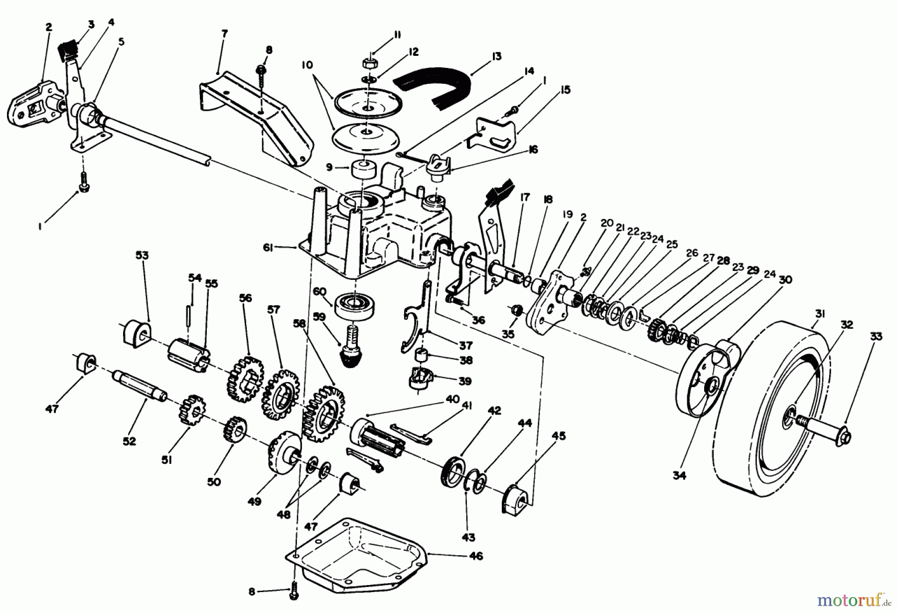  Toro Neu Mowers, Walk-Behind Seite 2 26621B - Toro Lawnmower, 1991 (1000001-1999999) GEAR CASE ASSEMBLY