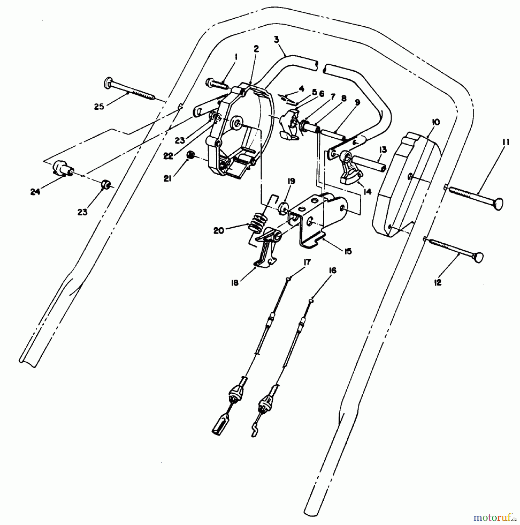  Toro Neu Mowers, Walk-Behind Seite 2 26621B - Toro Lawnmower, 1991 (1000001-1999999) TRACTION CONTROL ASSEMBLY
