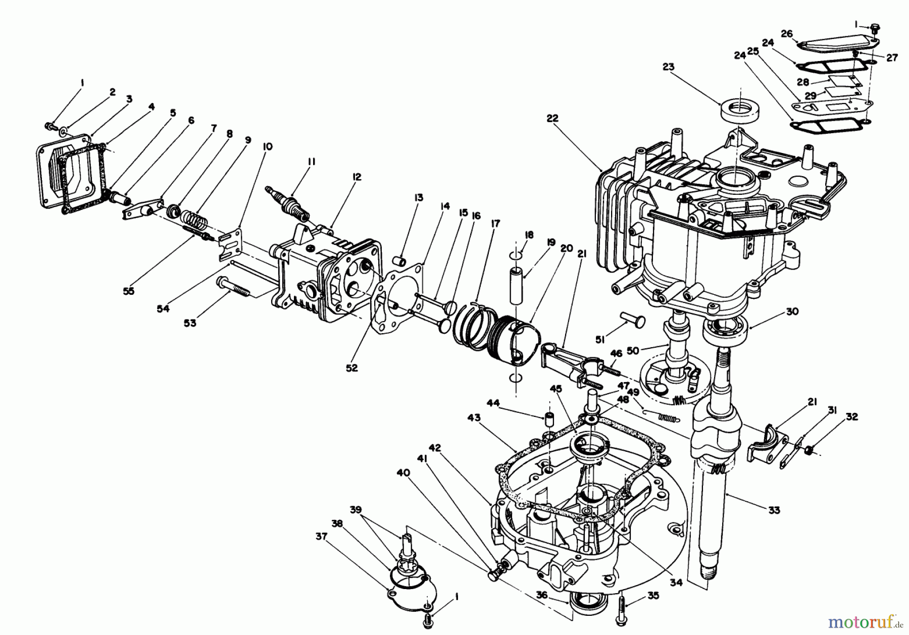  Toro Neu Mowers, Walk-Behind Seite 2 26621B - Toro Lawnmower, 1992 (2000001-2999999) CRANKCASE ASSEMBLY (ENGINE MODEL NO. VMM1-2)