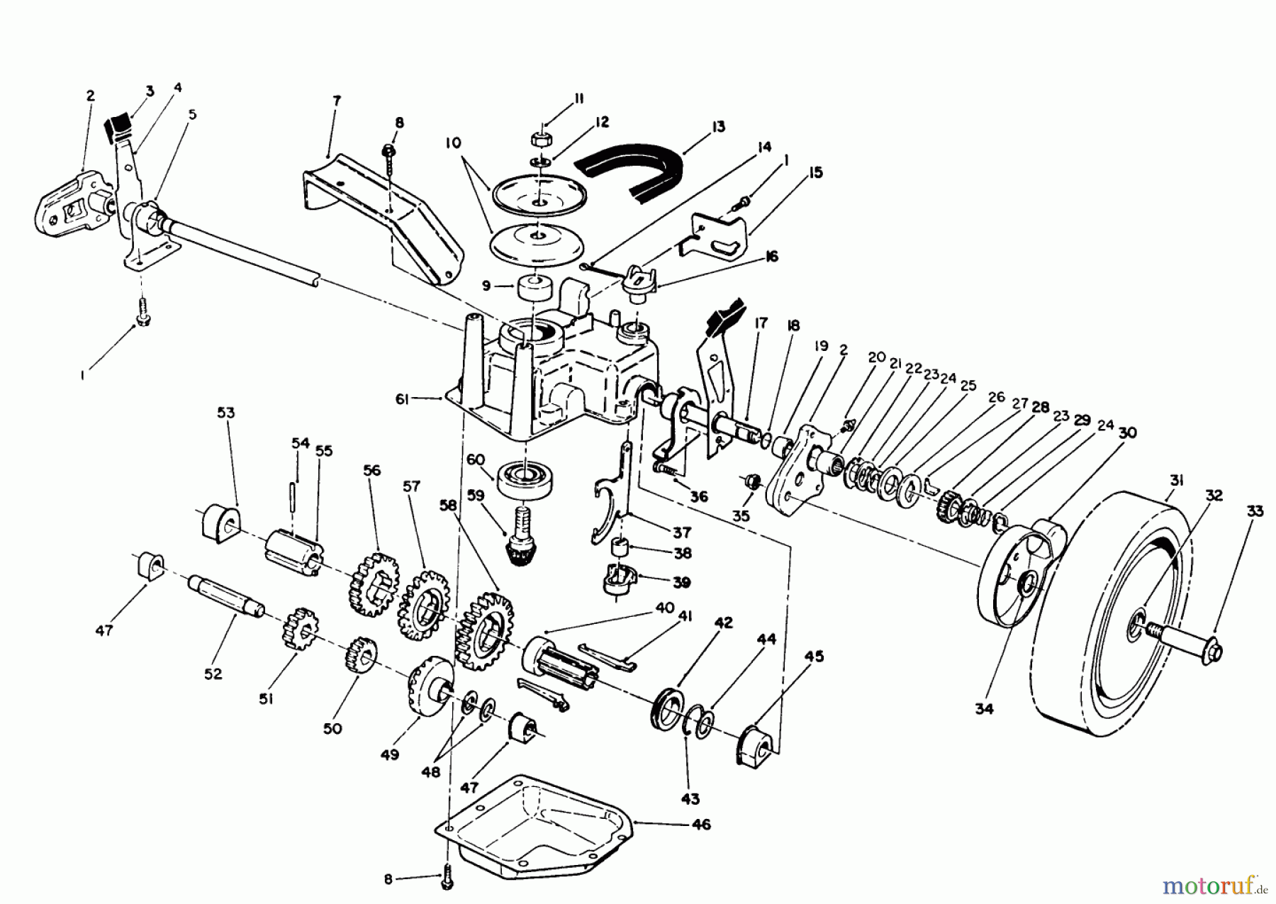  Toro Neu Mowers, Walk-Behind Seite 2 26622 - Toro Lawnmower, 1990 (0003101-0999999) GEAR CASE ASSEMBLY