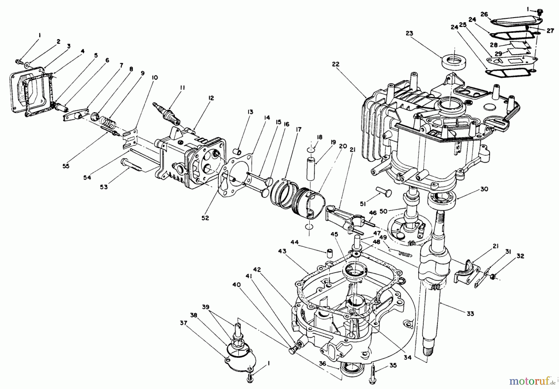  Toro Neu Mowers, Walk-Behind Seite 2 26622 - Toro Lawnmower, 1991 (1000001-1999999) CRANKCASE ASSEMBLY (ENGINE MODEL NO. VM140)