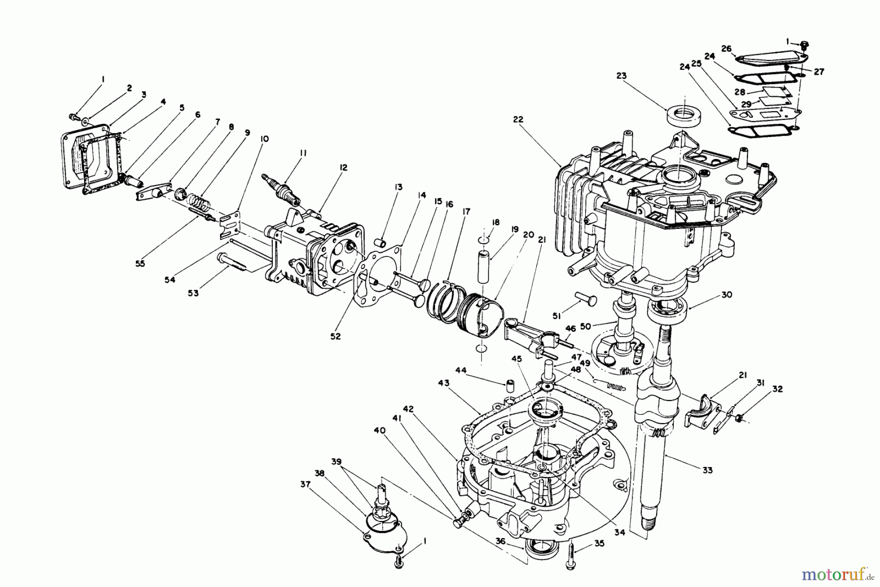  Toro Neu Mowers, Walk-Behind Seite 2 26623 - Toro Lawnmower, 1991 (0000001-0999999) CRANKCASE ASSEMBLY (ENGINE MODEL NO. VML0-2)