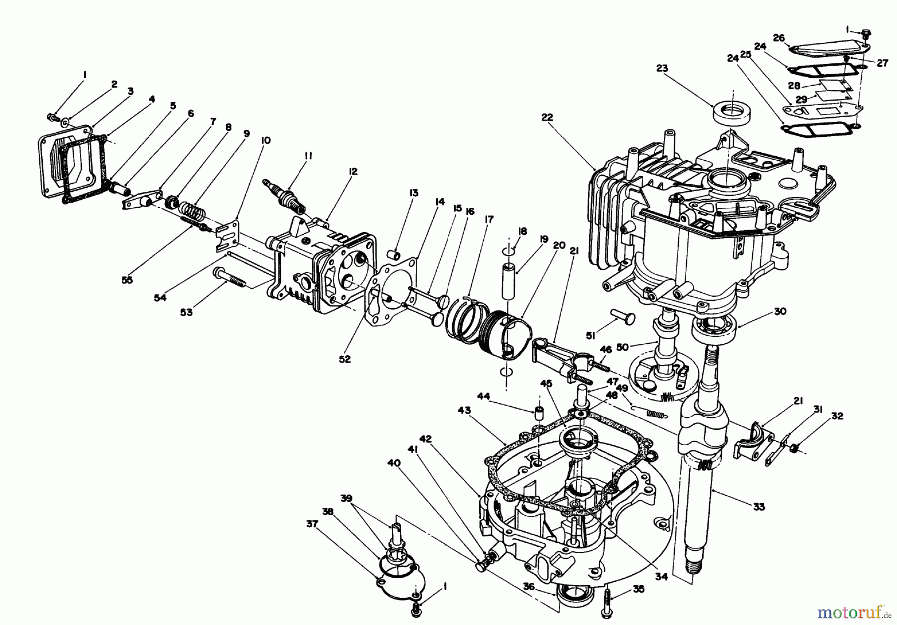  Toro Neu Mowers, Walk-Behind Seite 2 26624 - Toro Lawnmower, 1988 (8000001-8999999) ENGINE ASSEMBLY (MODEL NO. VMH7)