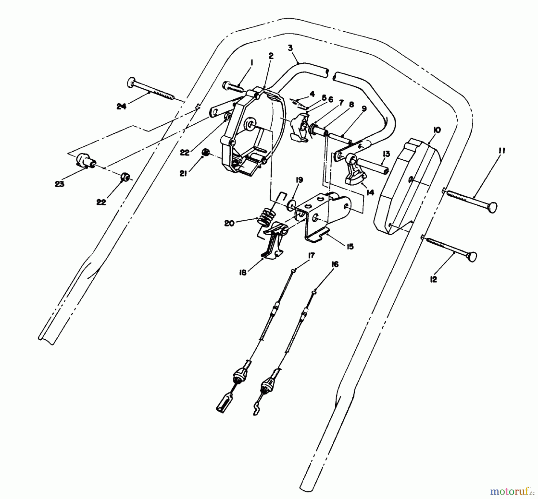  Toro Neu Mowers, Walk-Behind Seite 2 26624 - Toro Lawnmower, 1988 (8000001-8999999) TRACTION CONTROL ASSEMBLY