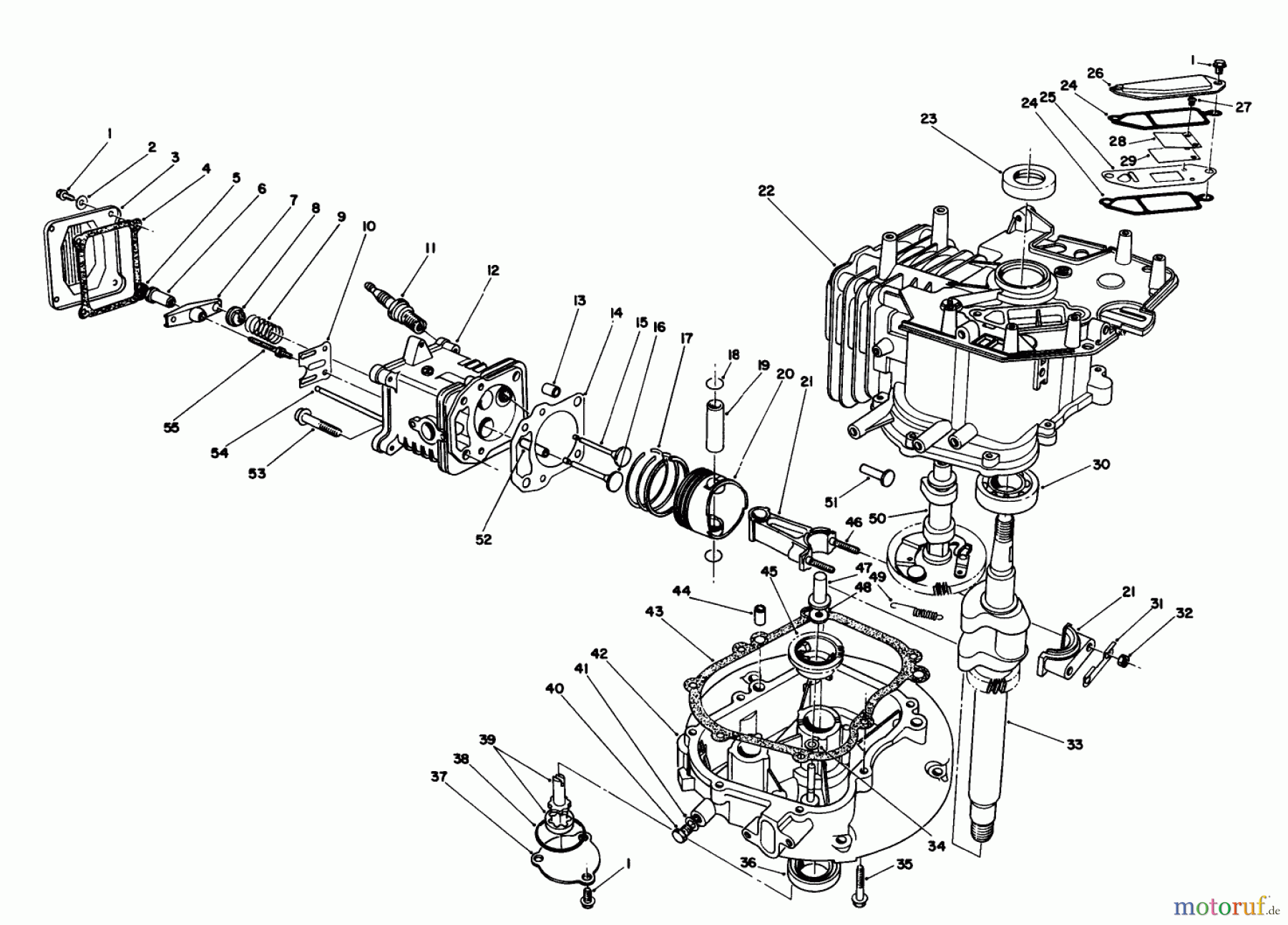 Toro Neu Mowers, Walk-Behind Seite 2 26624C - Toro Lawnmower, 1989 (9000001-9999999) CRANKCASE ASSEMBLY (ENGINE MODEL NO. VMG6 & VMH7)