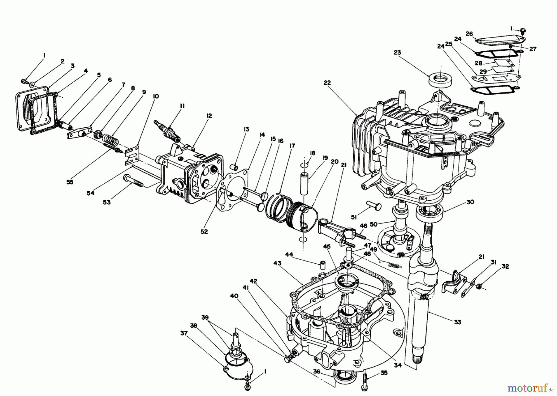  Toro Neu Mowers, Walk-Behind Seite 2 26624 - Toro Lawnmower, 1989 (9000001-9999999) CRANKCASE ASSEMBLY (ENGINE MODEL NO. VMJ8)