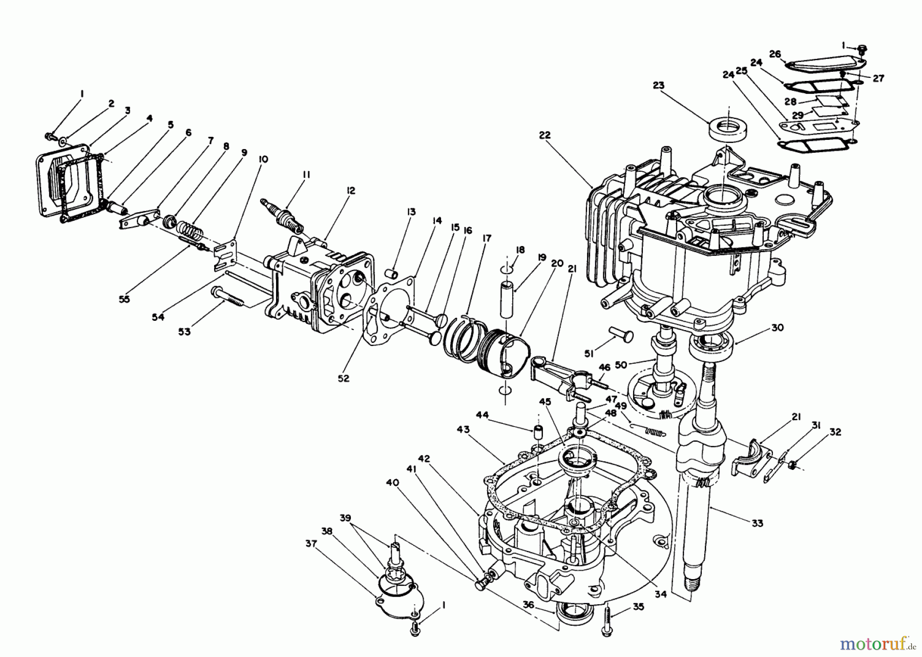  Toro Neu Mowers, Walk-Behind Seite 2 26624 - Toro Lawnmower, 1990 (0001102-0999999) CRANKCASE ASSEMBLY (ENGINE MODEL NO. VMK9-3)