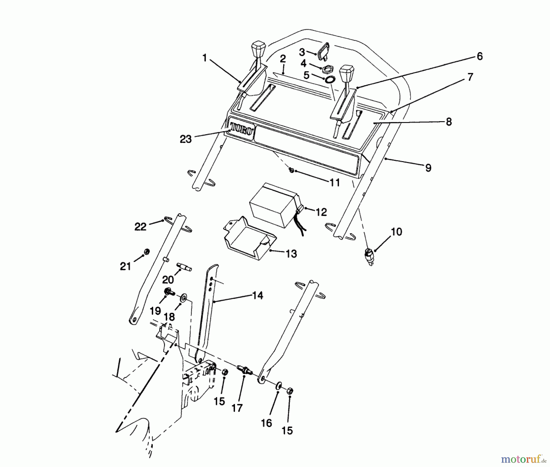  Toro Neu Mowers, Walk-Behind Seite 2 26625BG - Toro Lawnmower, 1990 (0000001-0999999) HANDLE ASSEMBLY