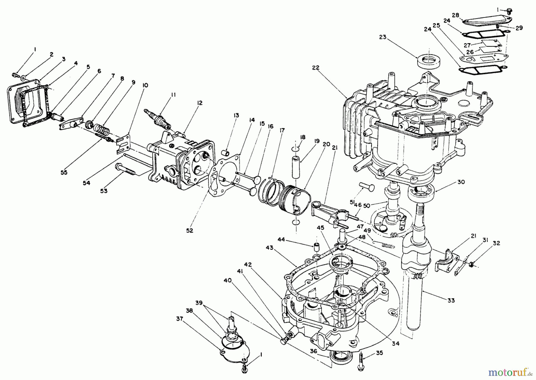  Toro Neu Mowers, Walk-Behind Seite 2 26625BG - Toro Lawnmower, 1991 (1000001-1999999) CRANKCASE ASSEMBLY (ENGINE NO. VML0-5)