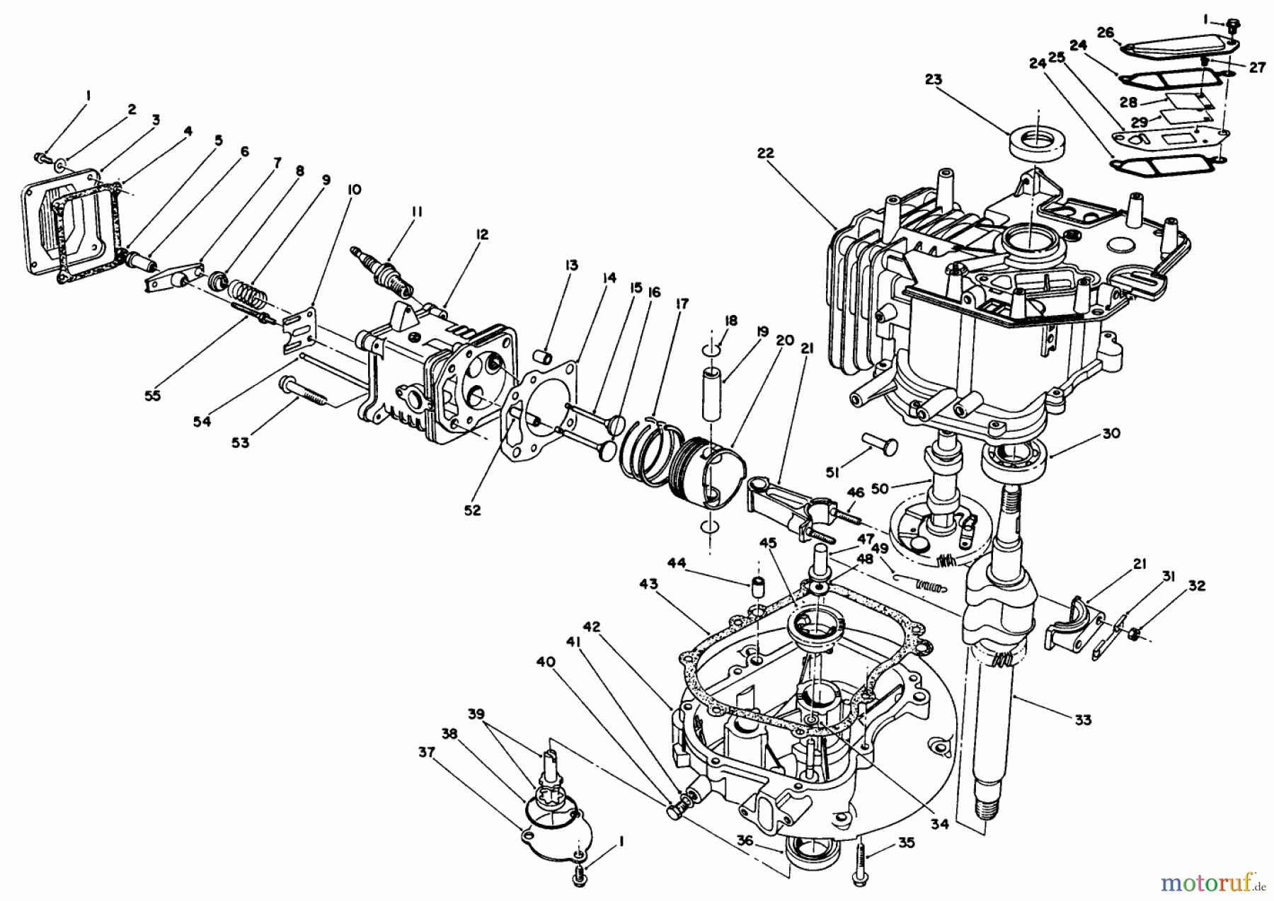  Toro Neu Mowers, Walk-Behind Seite 2 26626 - Toro Lawnmower, 1991 (1000001-1999999) CRANKCASE ASSEMBLY (ENGINE MODEL NO. VML0-3)