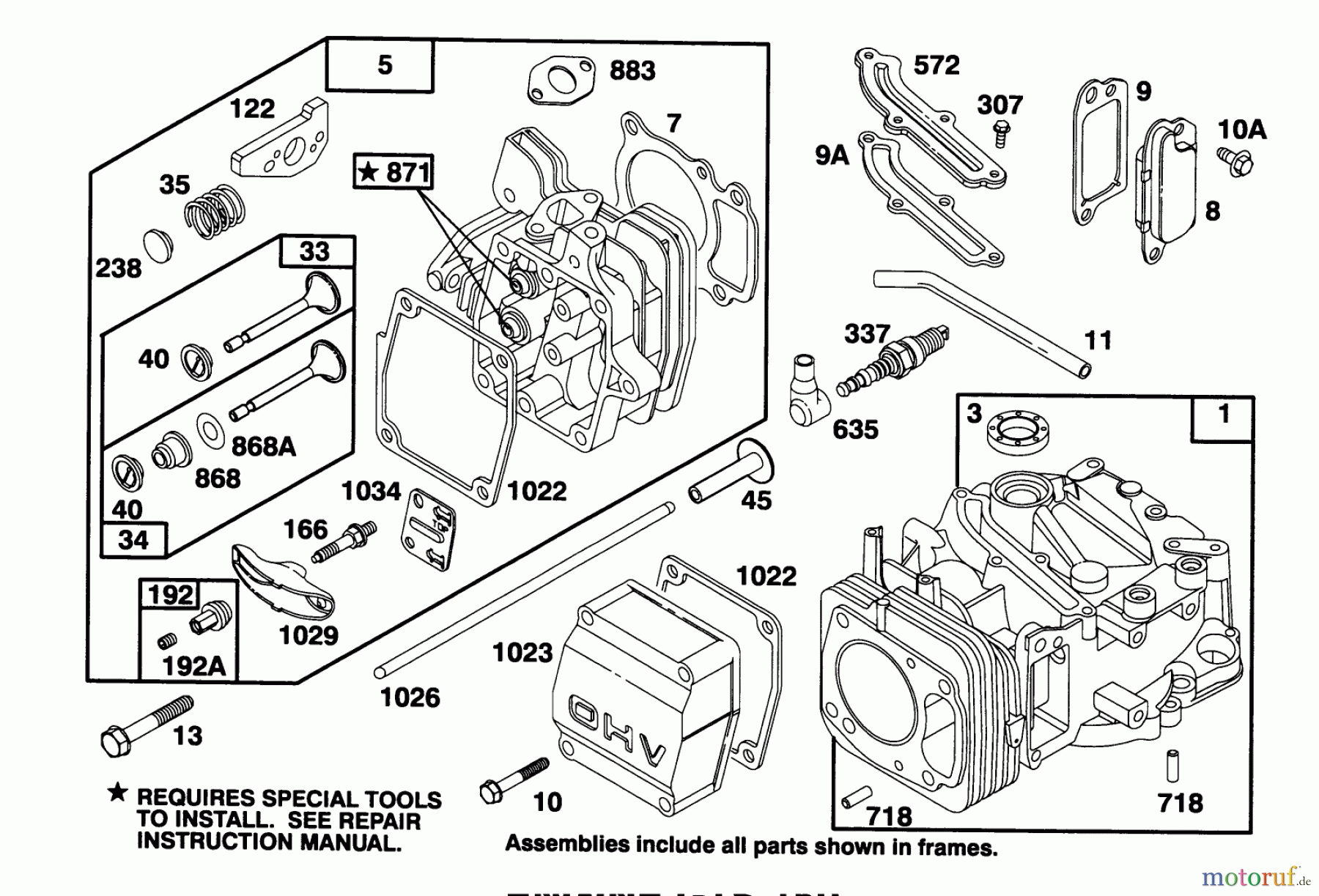  Toro Neu Mowers, Walk-Behind Seite 2 26630B - Toro Lawnmower, 1994 (4900001-4999999) ENGINE GTS 150 #1