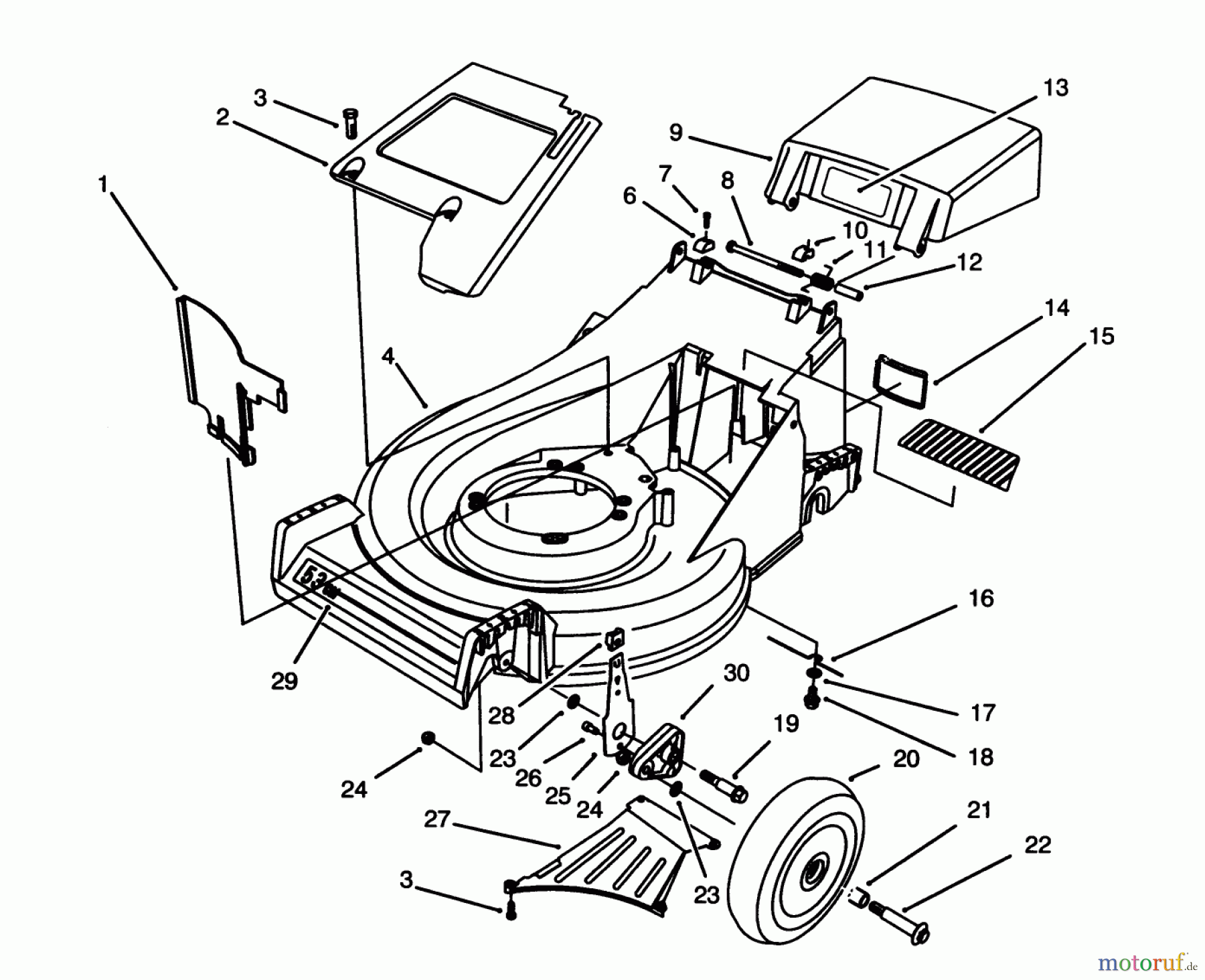  Toro Neu Mowers, Walk-Behind Seite 2 26630BC - Toro Lawnmower, 1995 (5900001-5999999) HOUSING ASSEMBLY