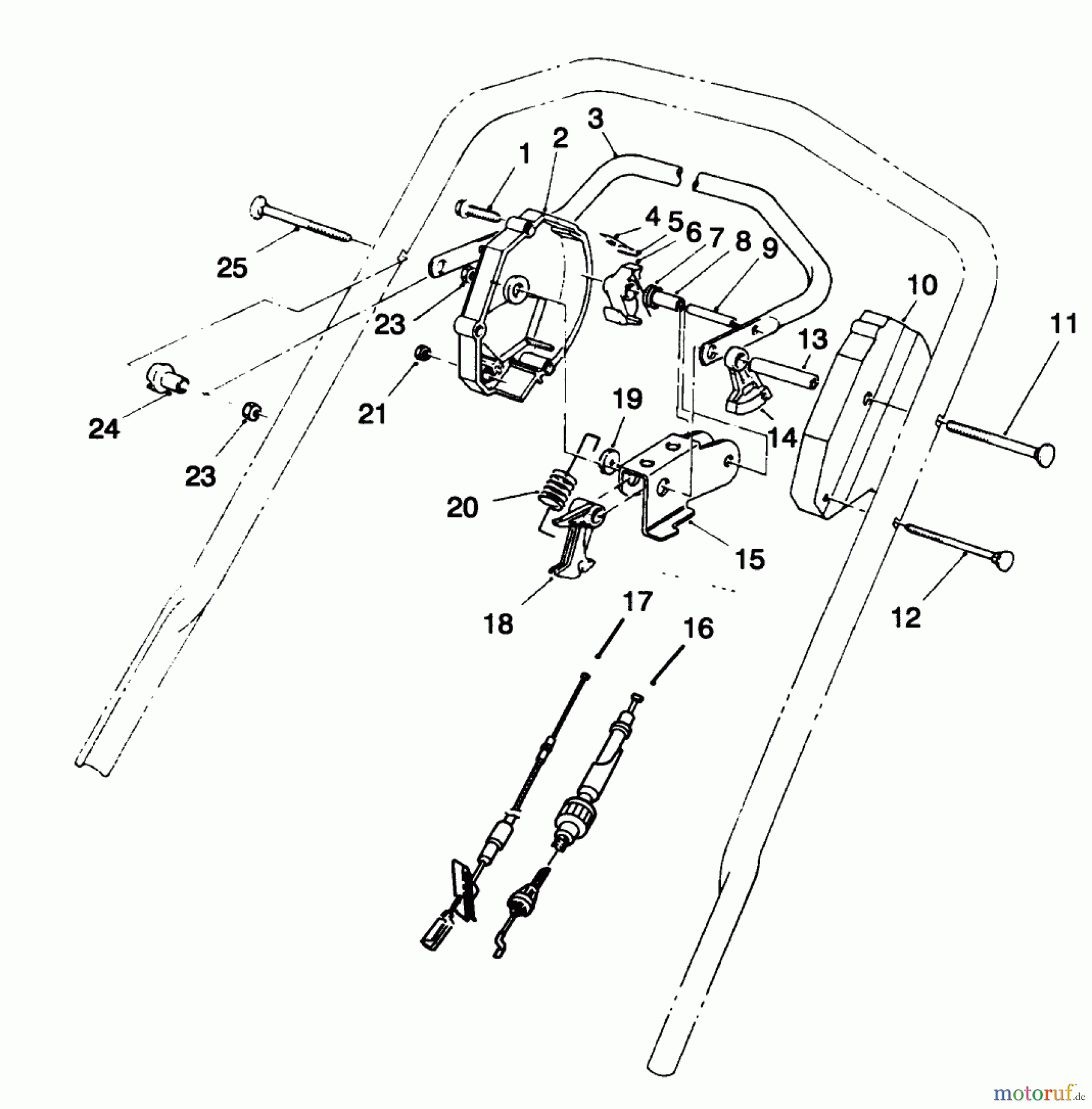  Toro Neu Mowers, Walk-Behind Seite 2 26631B - Toro Lawnmower, 1993 (3900001-3999999) TRACTION CONTROL ASSEMBLY
