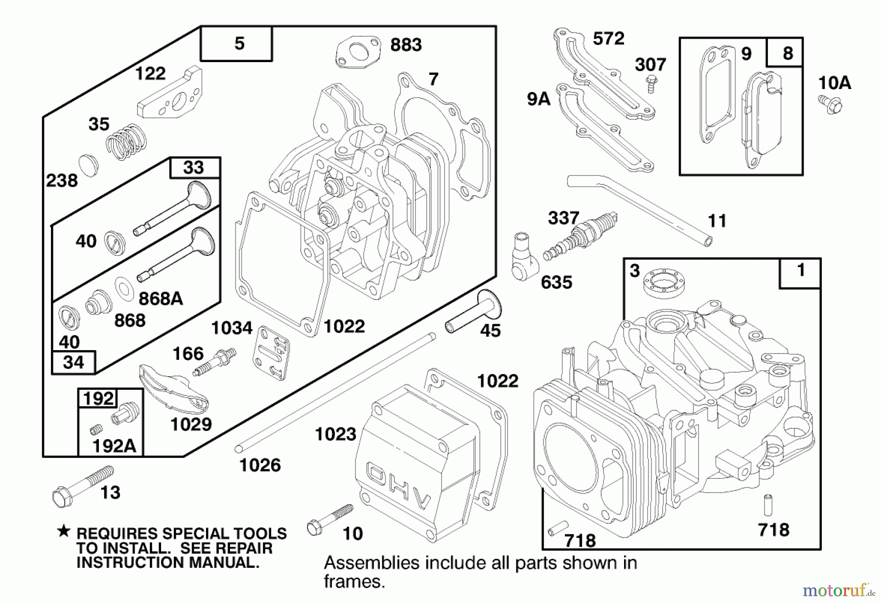  Toro Neu Mowers, Walk-Behind Seite 2 26632 - Toro Lawnmower, 1997 (7900001-7999999) ENGINE GTS 150 #1