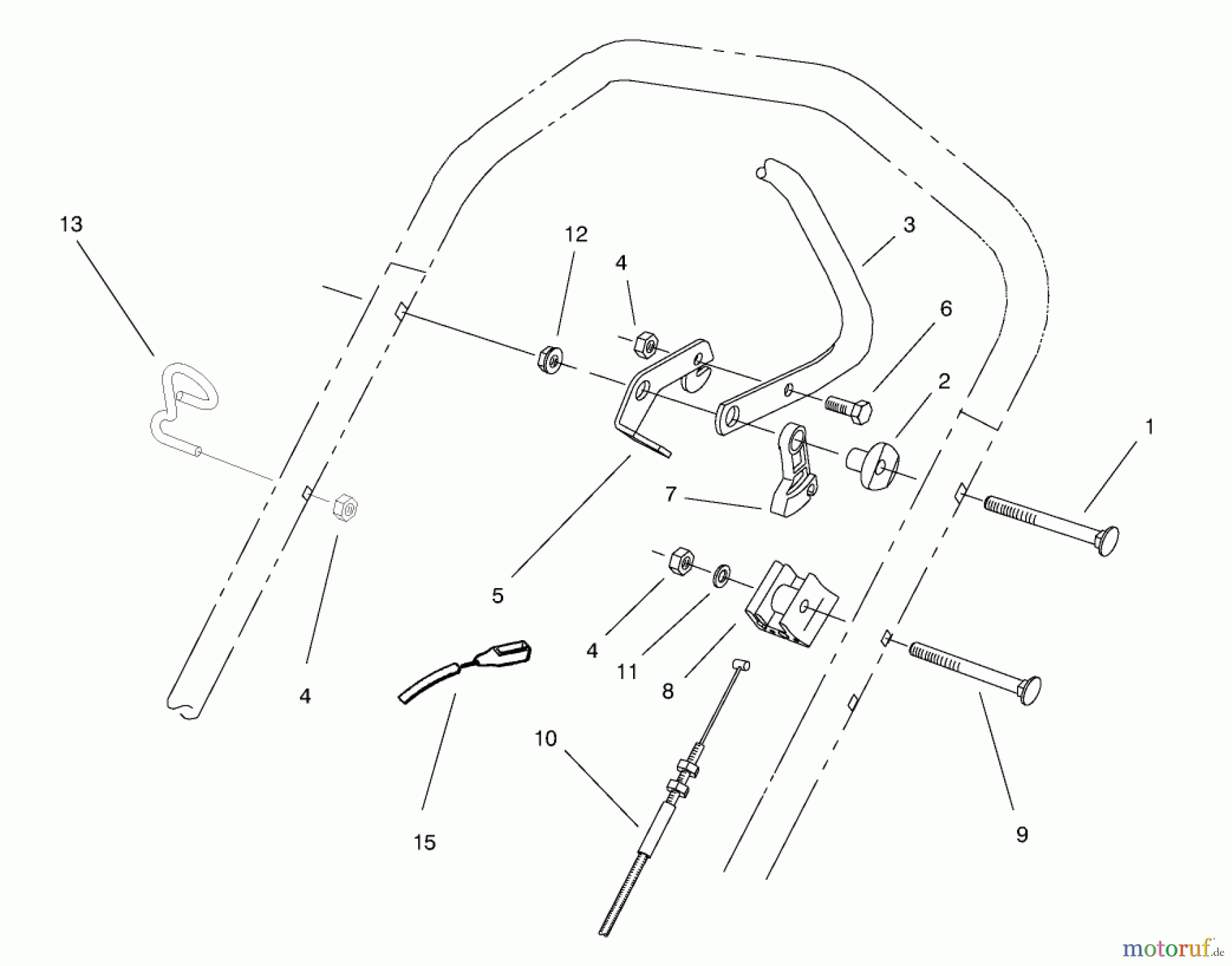  Toro Neu Mowers, Walk-Behind Seite 2 26636 - Toro Lawnmower, 1997 (7900001-7999999) TRACTION CONTROL ASSEMBLY