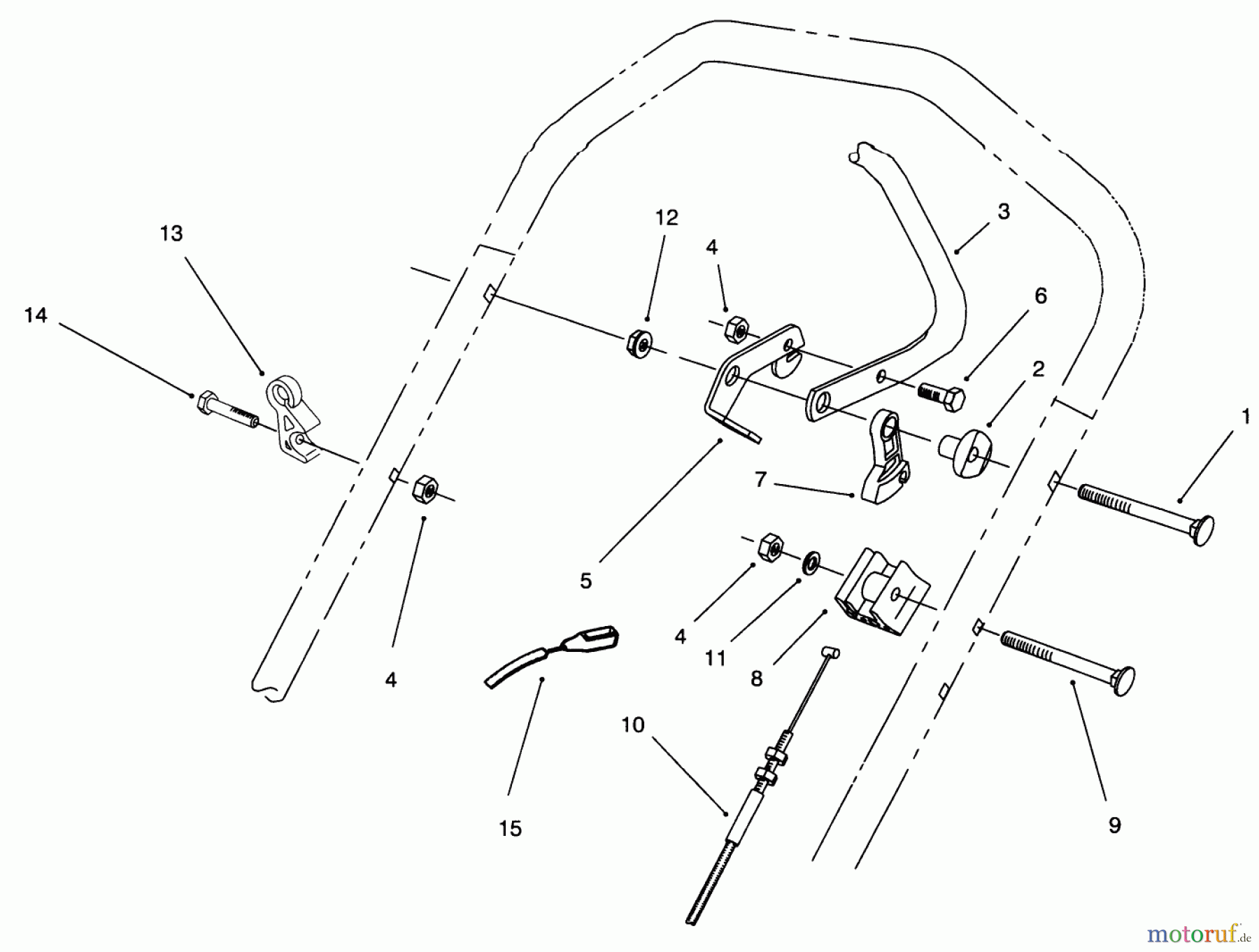  Toro Neu Mowers, Walk-Behind Seite 2 26636B - Toro Lawnmower, 1996 (6900001-6999999) TRACTION CONTROL ASSEMBLY