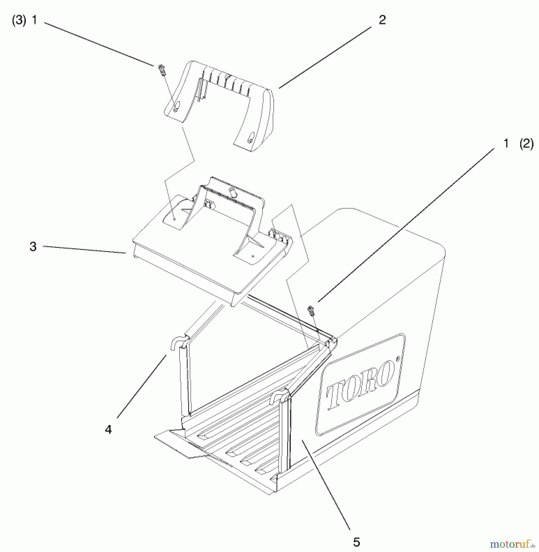  Toro Neu Mowers, Walk-Behind Seite 2 26638 - Toro Lawnmower, 2001 (210000001-210999999) GRASS BAG ASSEMBLY