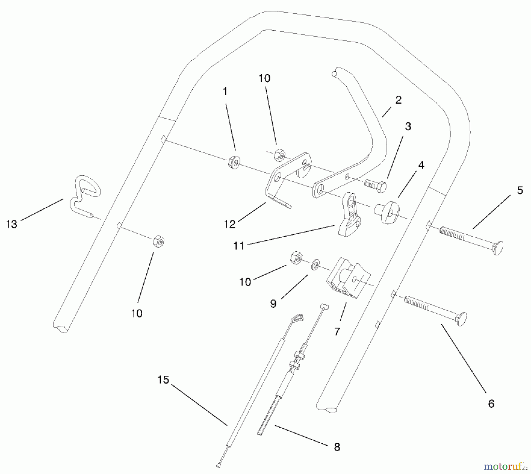  Toro Neu Mowers, Walk-Behind Seite 2 26639 - Toro Lawnmower, 1998 (8900001-8999999) HANDLE CONTROL ASSEMBLY