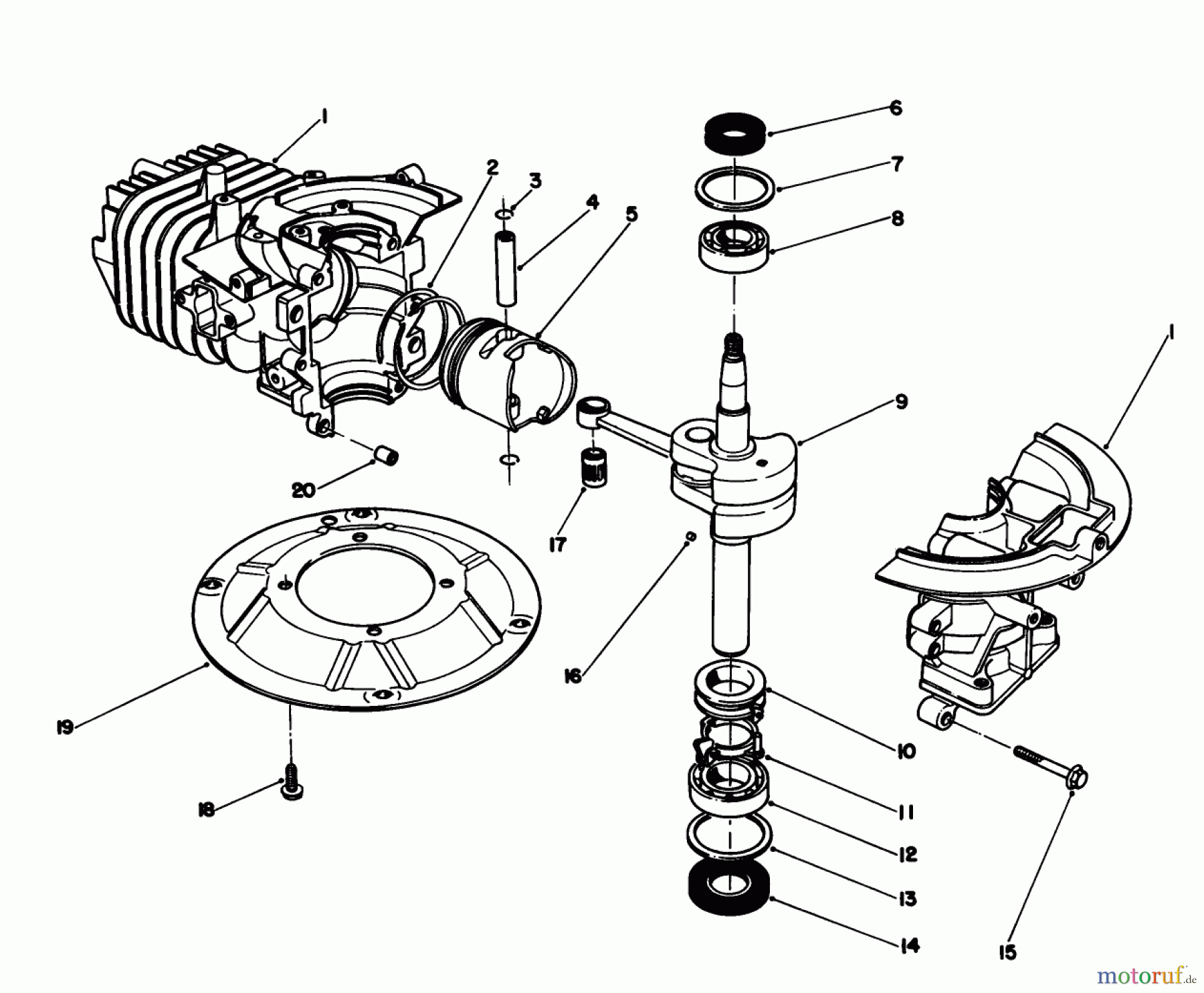 Toro Neu Mowers, Walk-Behind Seite 2 26640B - Toro Lawnmower, 1993 (3900001-3999999) CRANK SHAFT ASSEMBLY (MODEL NO. 47PN2-6)