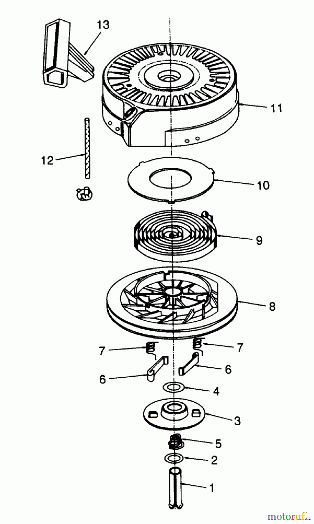  Toro Neu Mowers, Walk-Behind Seite 2 26641 - Toro Lawnmower, 1989 (9000001-9999999) REWIND STARTER TECUMSEH NO. 590621
