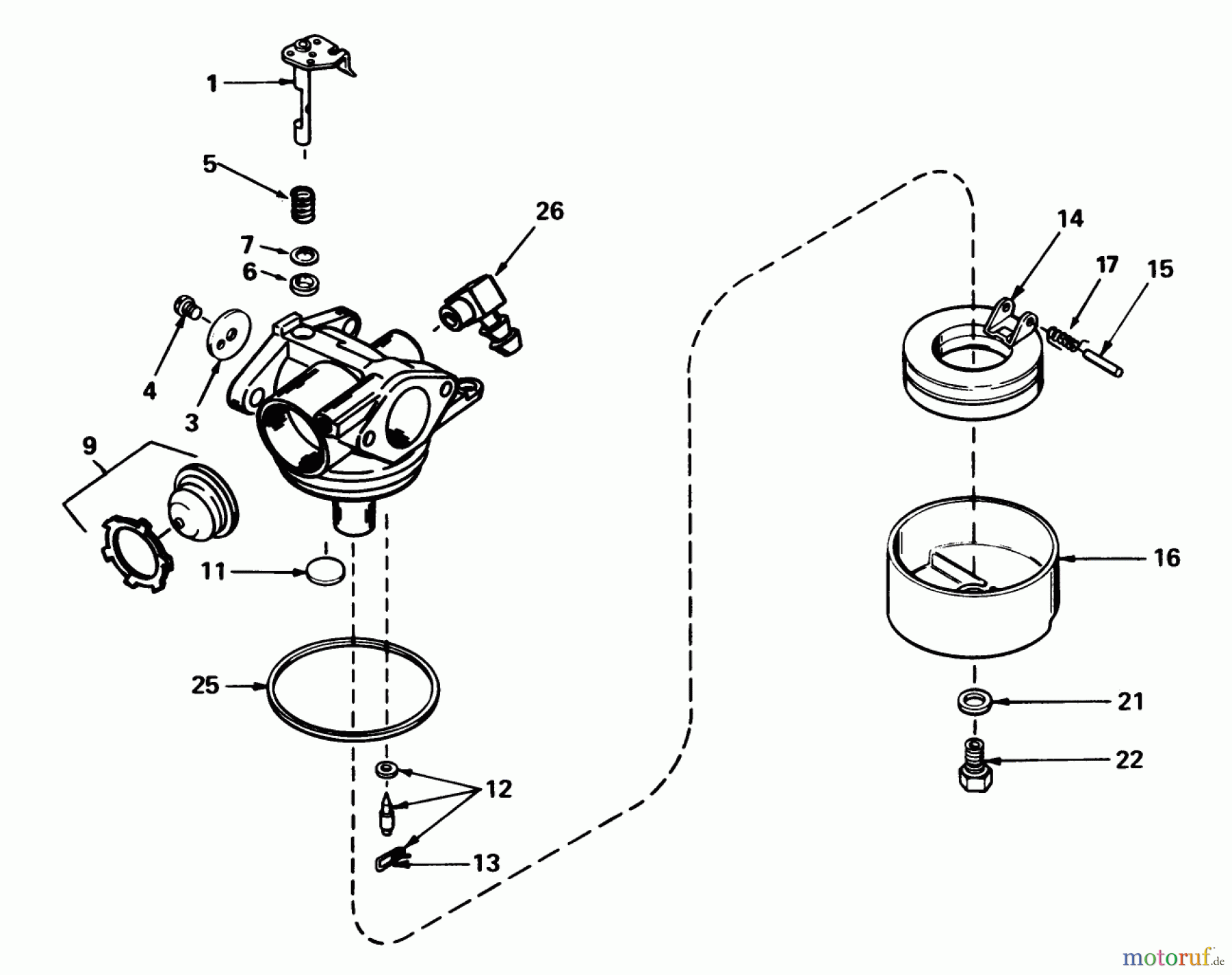  Toro Neu Mowers, Walk-Behind Seite 2 26642 - Toro Lawnmower, 1989 (9000001-9999999) CARBURETOR TECUMSEH NO. 632521