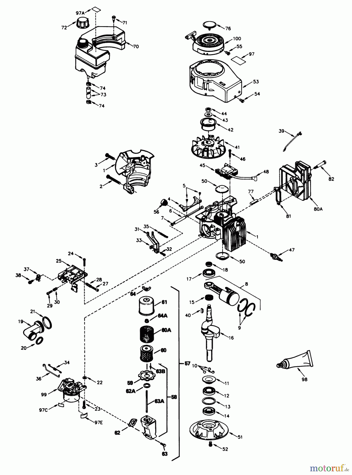  Toro Neu Mowers, Walk-Behind Seite 2 26651 - Toro Lawnmower, 1989 (9000001-9999999) ENGINE TECUMSEH MODEL NO. TVS840-8014B
