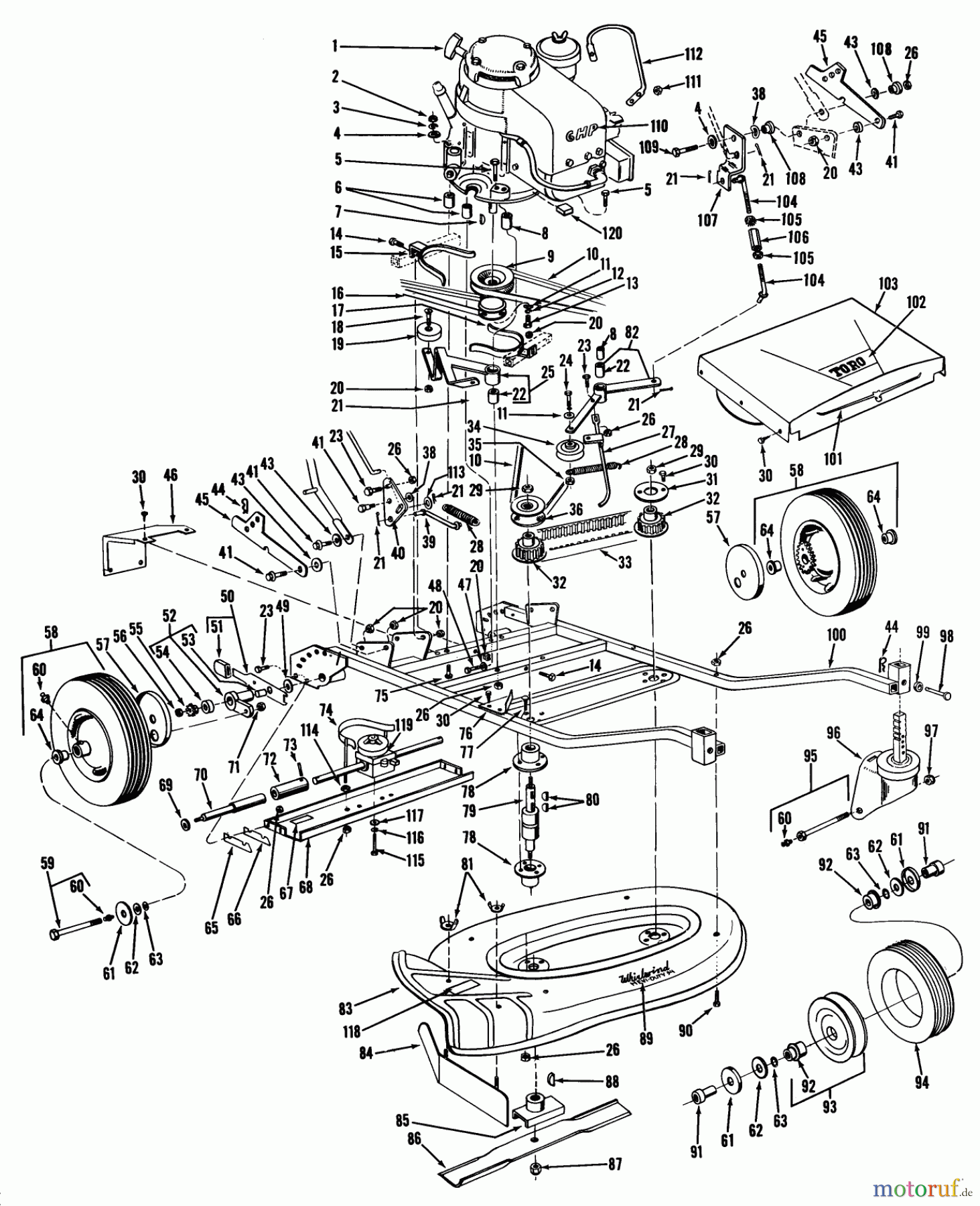  Toro Neu Mowers, Wide-Area Walk-Behind 23300 - Toro Lawnmower, 1966 (6000001-6999999) 34