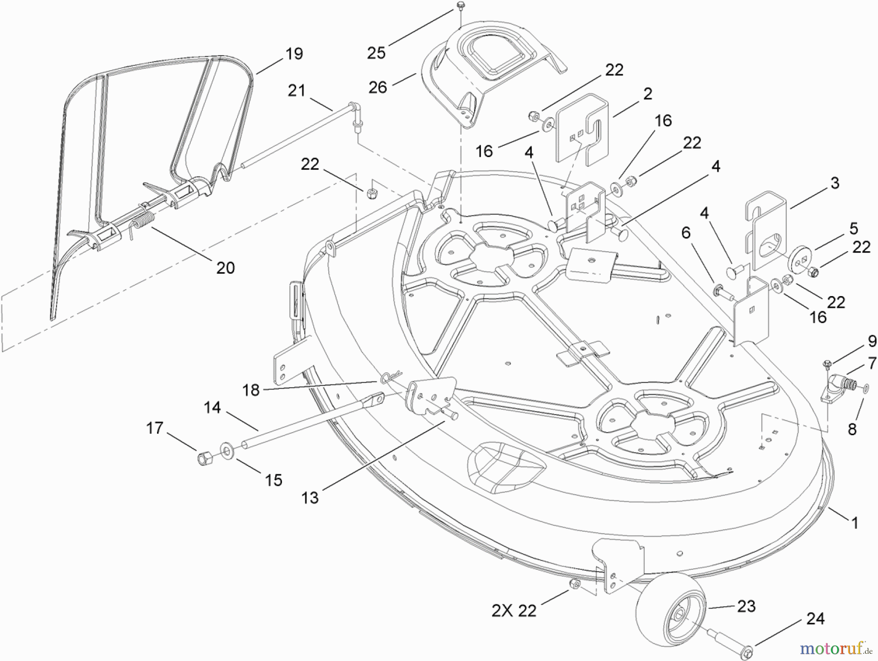  Toro Neu Mowers, Zero-Turn 136E (RZT420H) - Toro RZT420H Riding Mower, 2009 (290000001-290999999) 42 INCH DECK ASSEMBLY