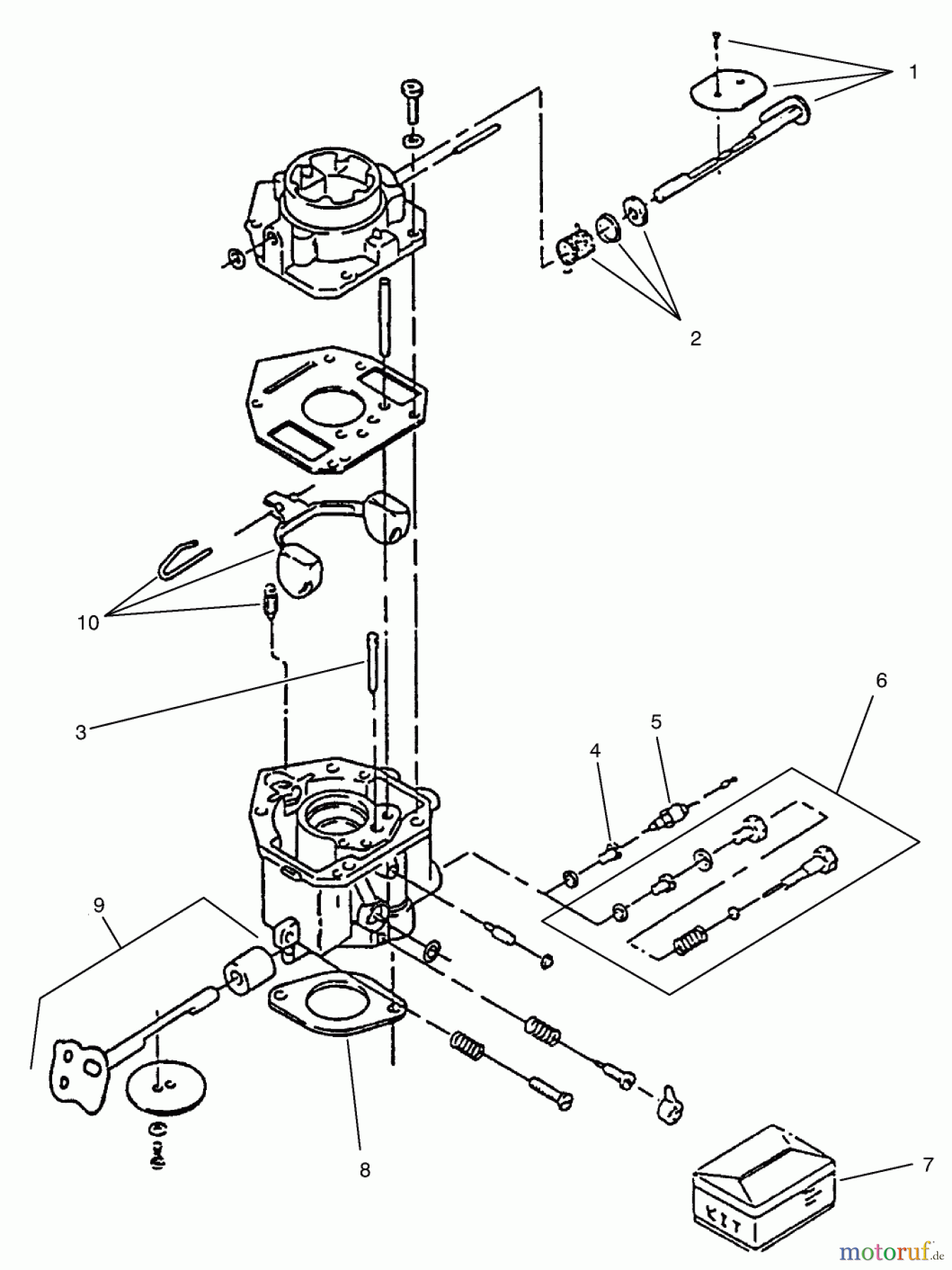  Toro Neu Mowers, Zero-Turn 74101 (620-Z) - Toro 620-Z Tractor, 1993 (390001-399999) CARBURETOR COMPONENTS ASSEMBLY