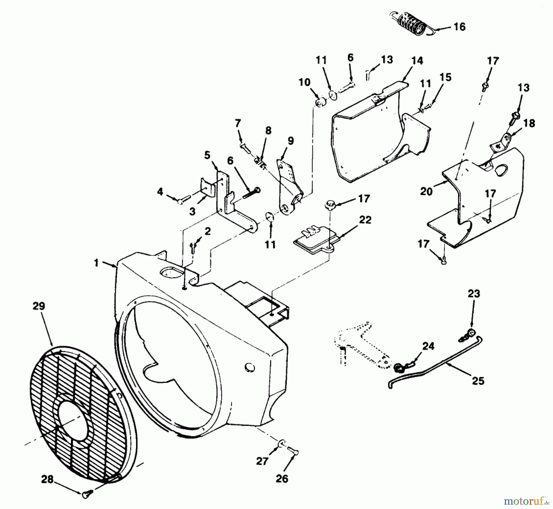 Toro Neu Mowers, Zero-Turn 74140 (724-Z) - Toro 724-Z Tractor, 1994 (49000001-49999999) BLOWER HOUSING ASSEMBLY