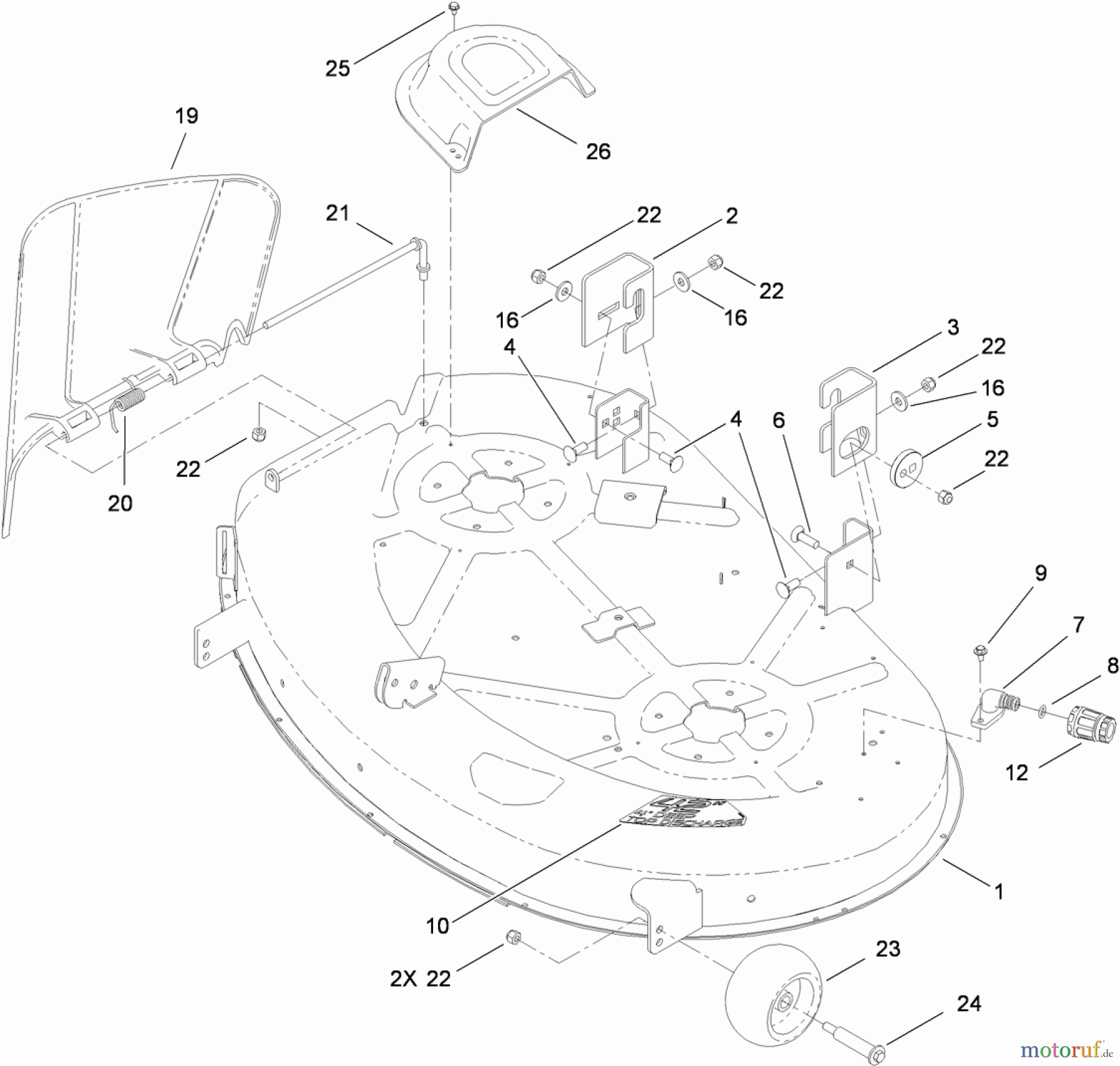  Toro Neu Mowers, Zero-Turn 74360 (Z4200) - Toro TimeCutter Z4200 Riding Mower, 2010 (310000001-310999999) 42 INCH DECK ASSEMBLY