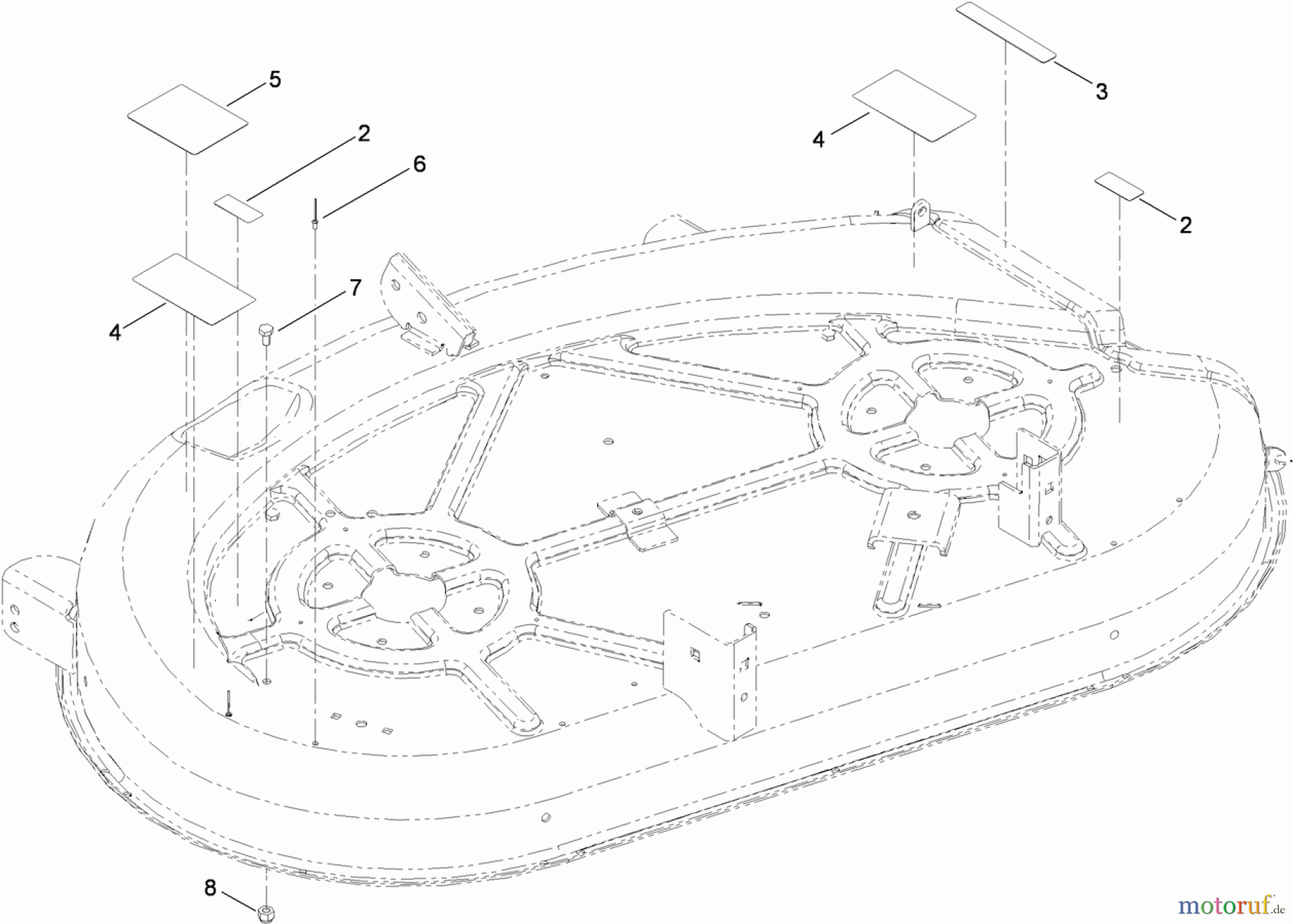 Toro Neu Mowers, Zero-Turn 74366 (Z4235) - Toro TimeCutter Z4235 Riding Mower, 2010 (310000001-310999999) 42 INCH DECK ASSEMBLY NO. 117-1290
