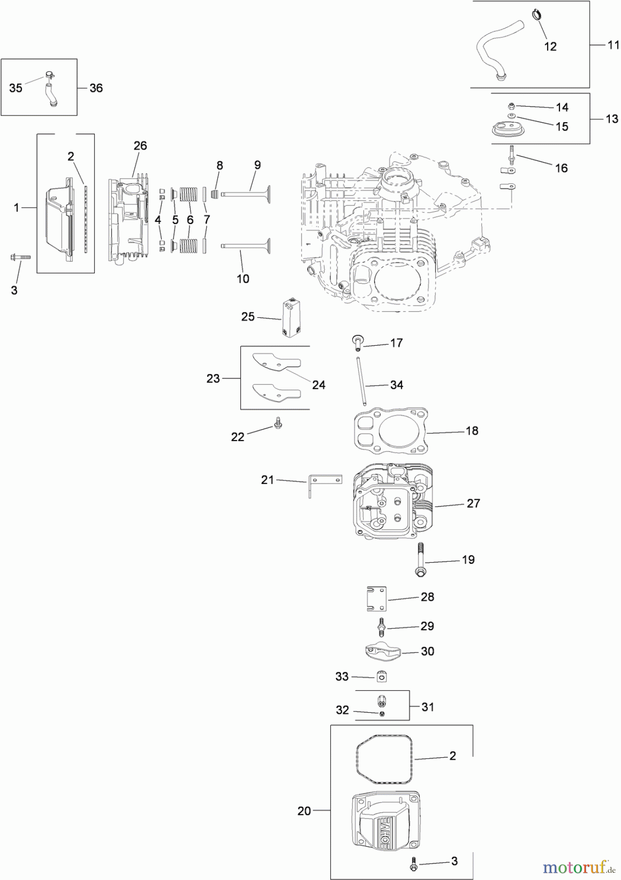 Toro Neu Mowers, Zero-Turn 74373 (Z5030) - Toro TimeCutter Z5030 Riding Mower, 2009 (290004013-290999999) HEAD, VALVE AND BREATHER ASSEMBLY KOHLER SV720-0039