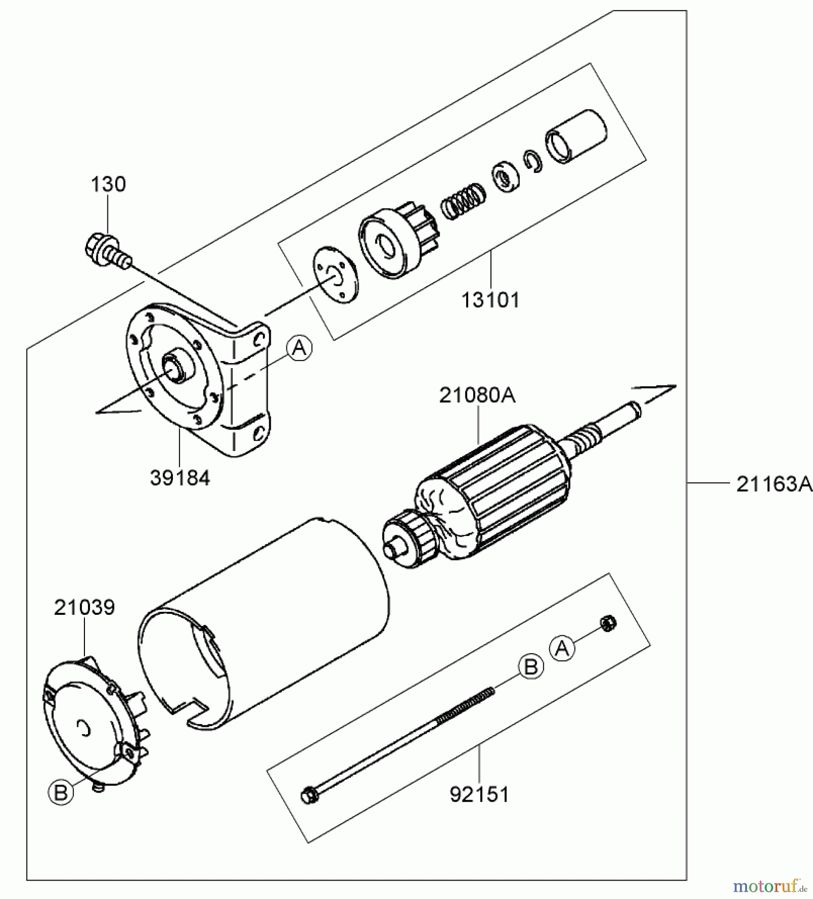  Toro Neu Mowers, Zero-Turn 74374 (Z5040) - Toro TimeCutter Z5040 Riding Mower, 2007 (270000001-270999999) STARTER ASSEMBLY KAWASAKI FH641V-AS31