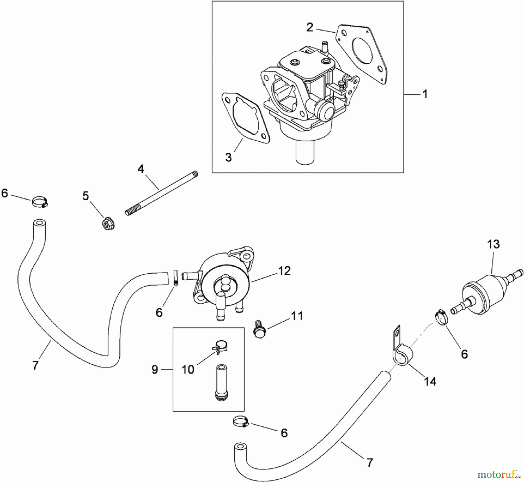 Toro Neu Mowers, Zero-Turn 74375 (Z5060) - Toro TimeCutter Z5060 Riding Mower, 2009 (290000001-290000199) FUEL SYSTEM ASSEMBLY KOHLER SV730-0029