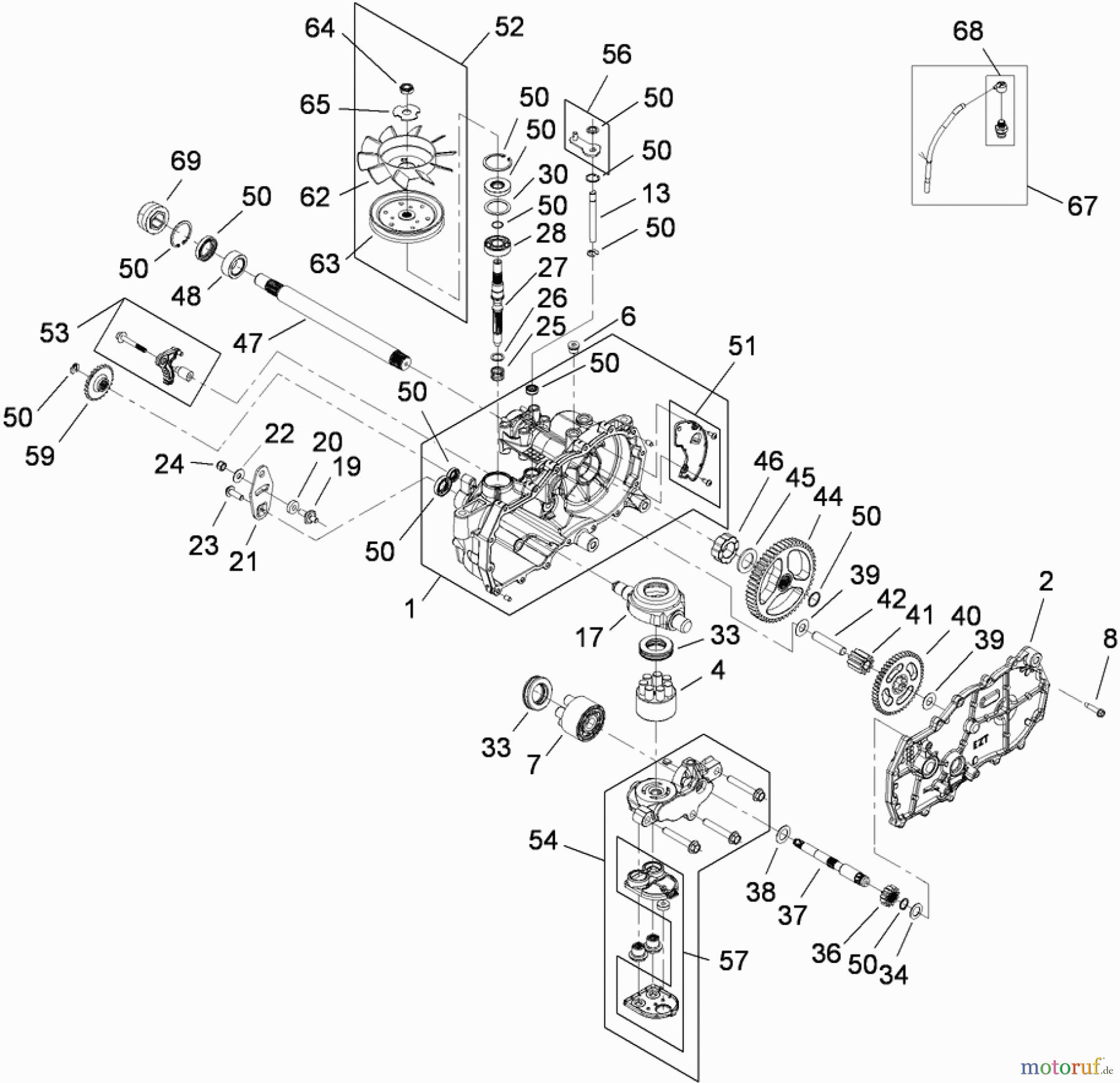  Toro Neu Mowers, Zero-Turn 74375 (Z5060) - Toro TimeCutter Z5060 Riding Mower, 2009 (290000001-290000199) RH HYDRO ASSEMBLY NO. 110-6771
