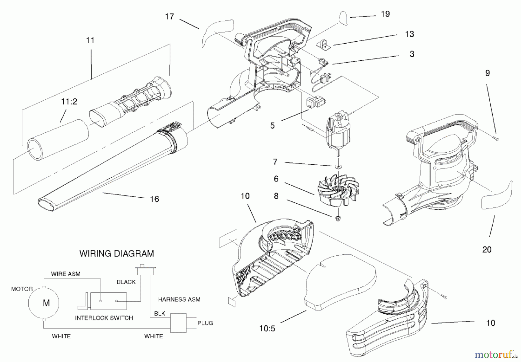 Toro Neu Blowers/Vacuums/Chippers/Shredders 51589 - Toro Quiet Blower Vac, 2000 (200000001-200999999) BLOWERVAC ASSEMBLY