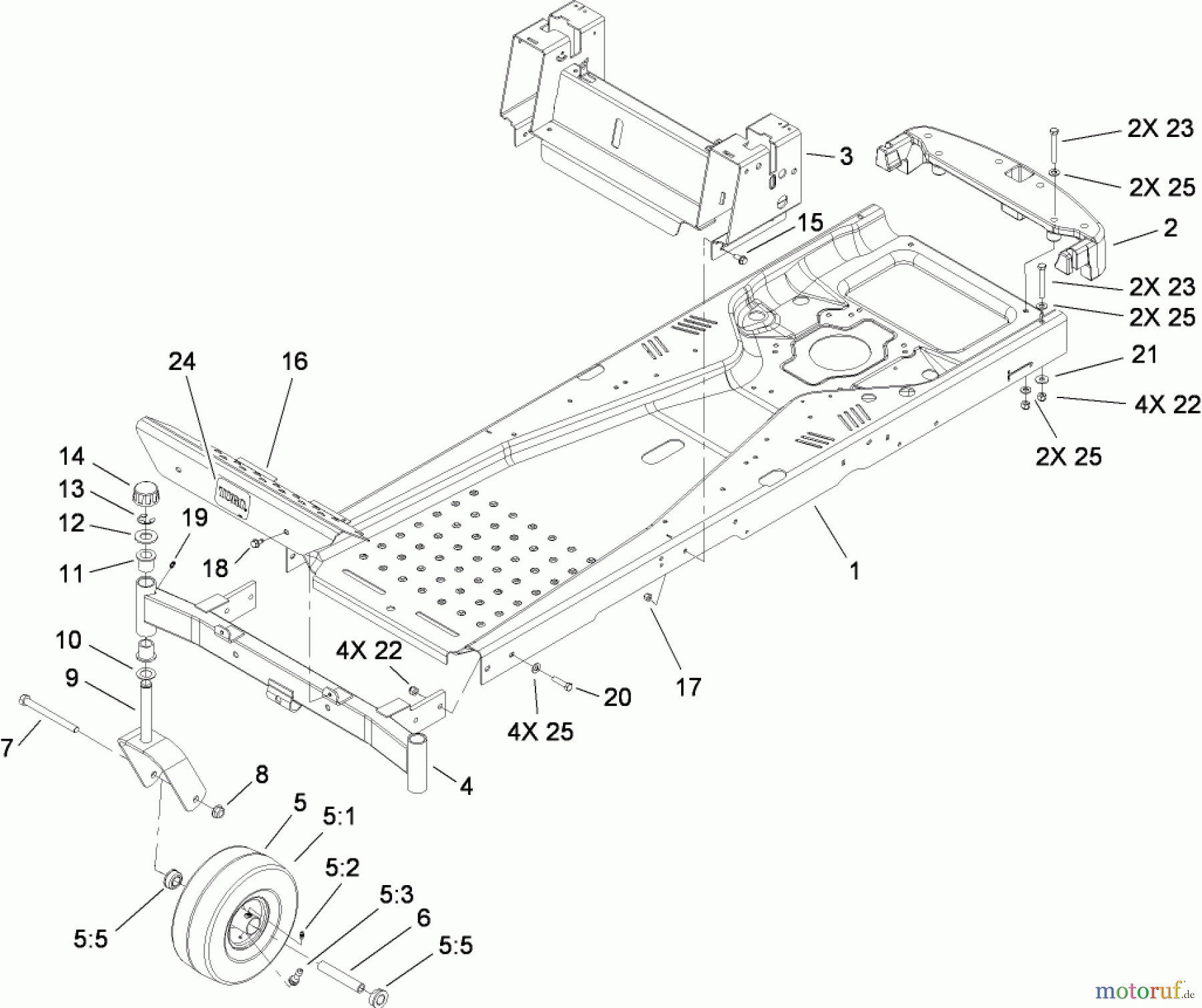  Toro Neu Mowers, Zero-Turn 74380 (Z4200) - Toro TimeCutter Z4200 Riding Mower, 2008 (280000001-280999999) FRAME ASSEMBLY