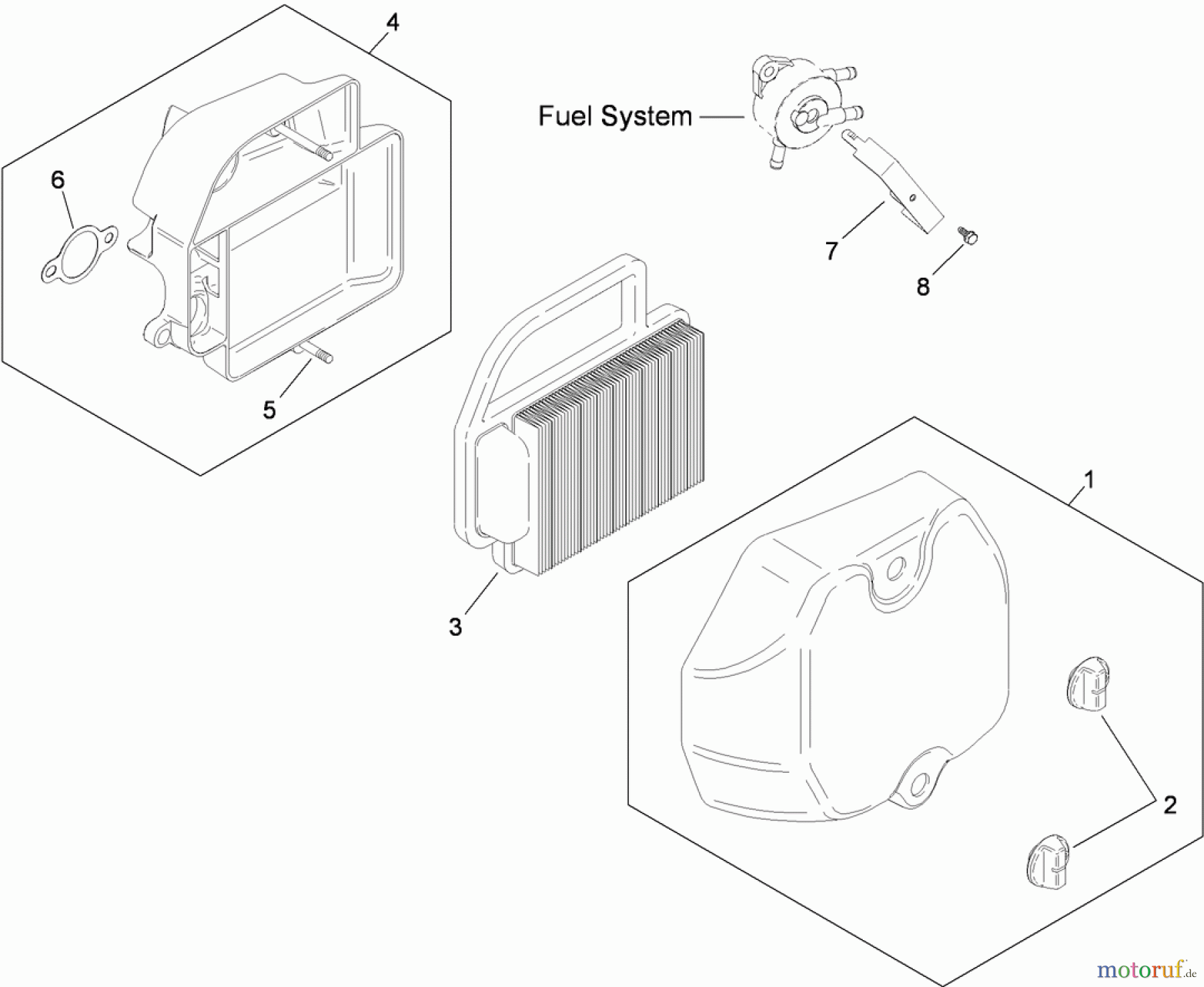  Toro Neu Mowers, Zero-Turn 74380 (Z4200) - Toro TimeCutter Z4200 Riding Mower, 2009 (290000001-290000325) AIR INTAKE AND FILTRATION ASSEMBLY KOHLER SV590-0213