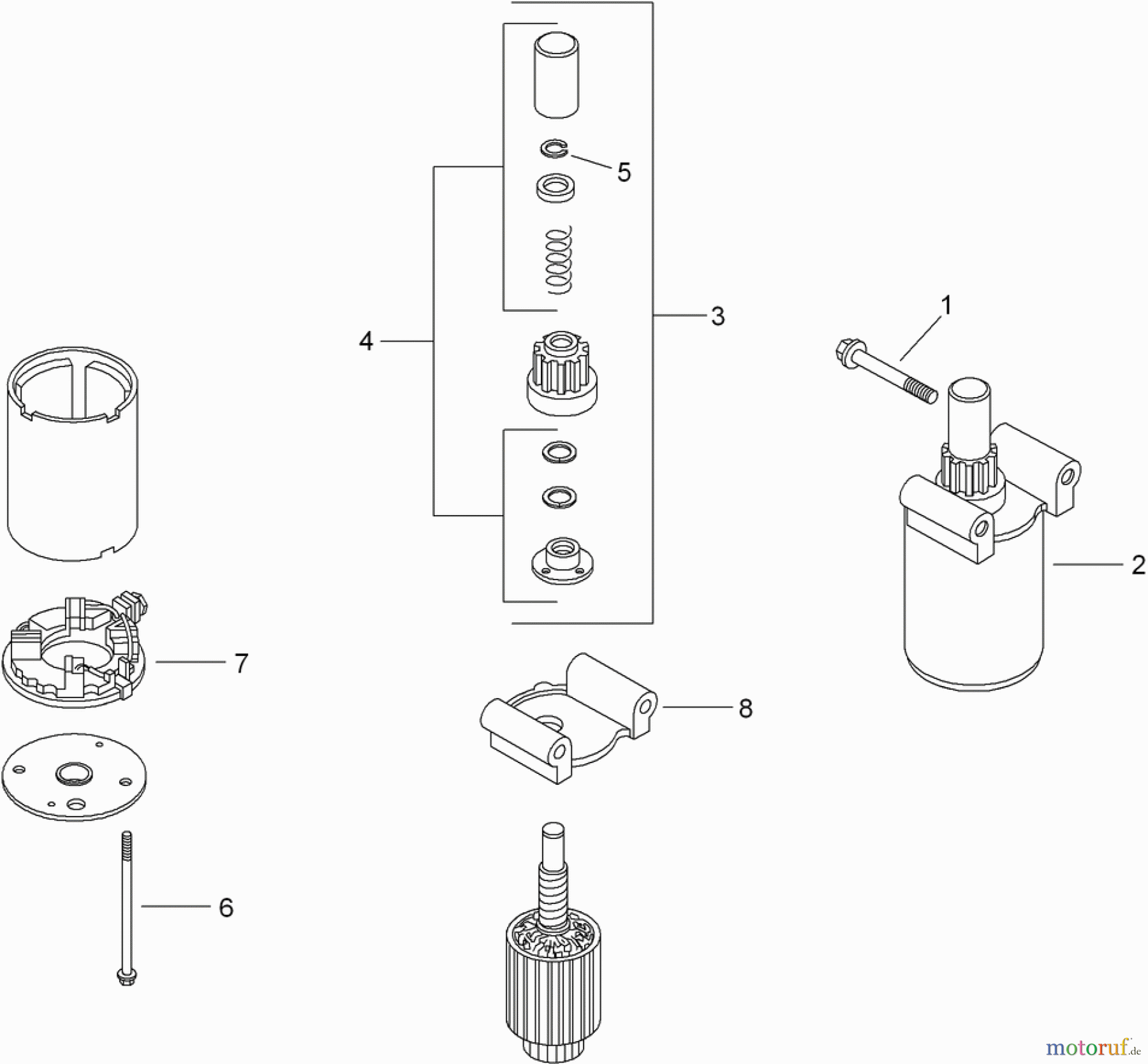  Toro Neu Mowers, Zero-Turn 74381 (Z4202) - Toro TimeCutter Z4202 Riding Mower, 2008 (280000001-280999999) STARTER ASSEMBLY KOHLER SV710-0027