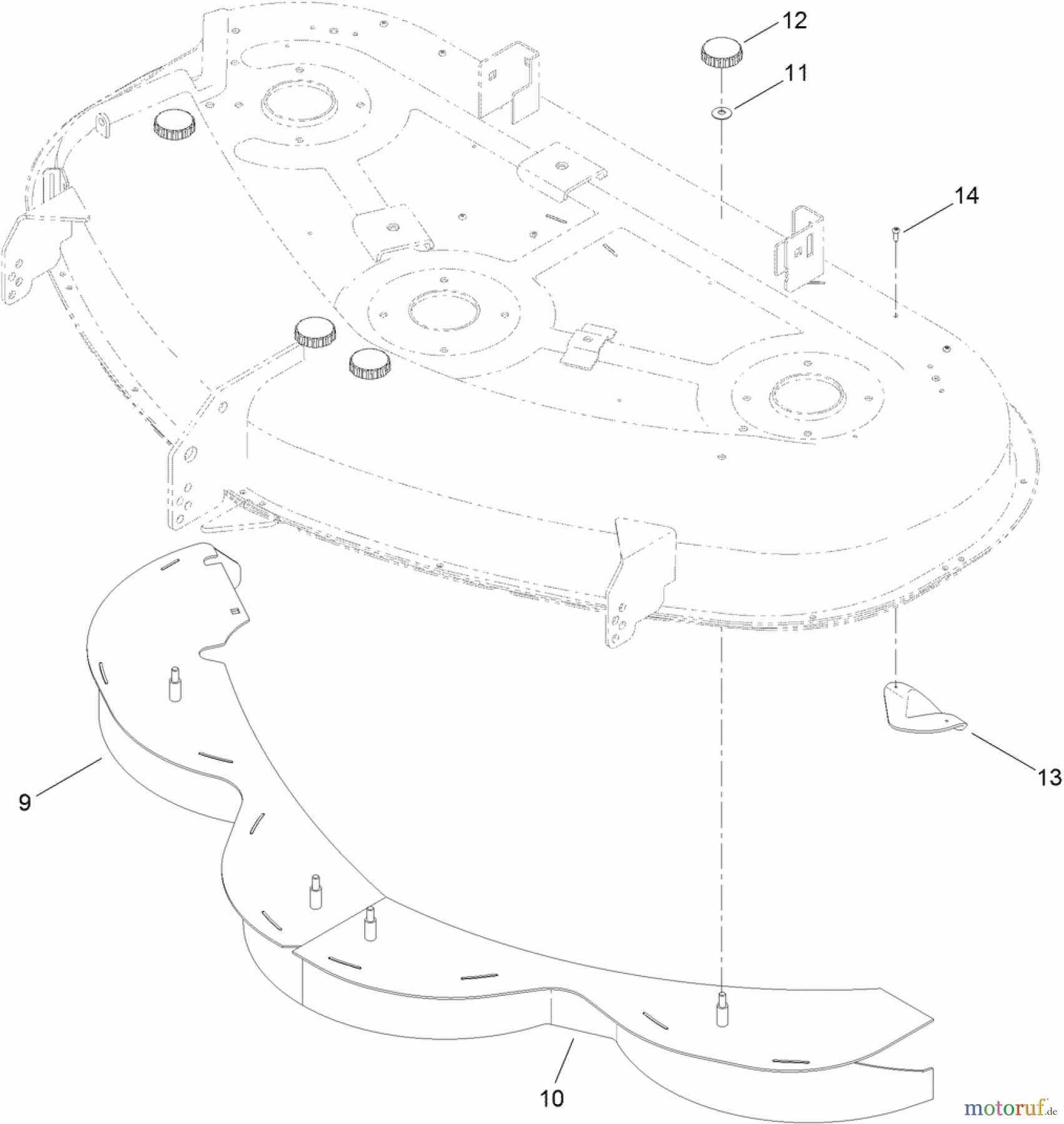  Toro Neu Mowers, Zero-Turn 74387 (ZS 5000) - Toro TimeCutter ZS 5000 Riding Mower, 2011 (311000001-311999999) 50 INCH DECK BAFFLE ASSEMBLY